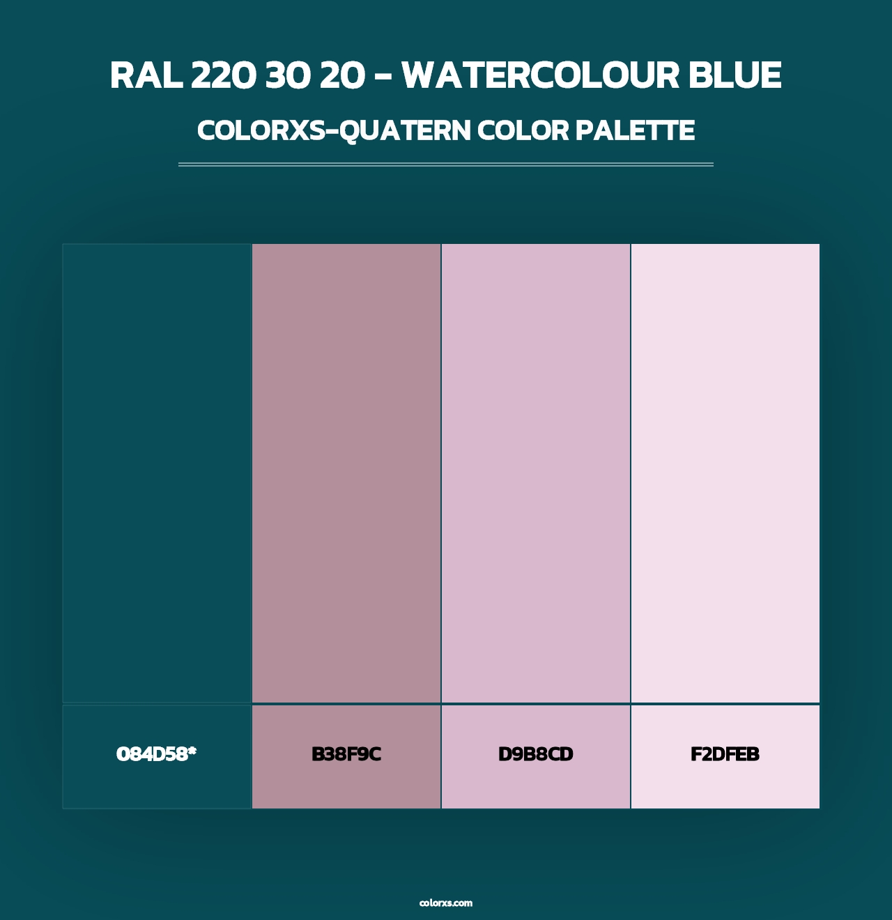 RAL 220 30 20 - Watercolour Blue - Colorxs Quad Palette