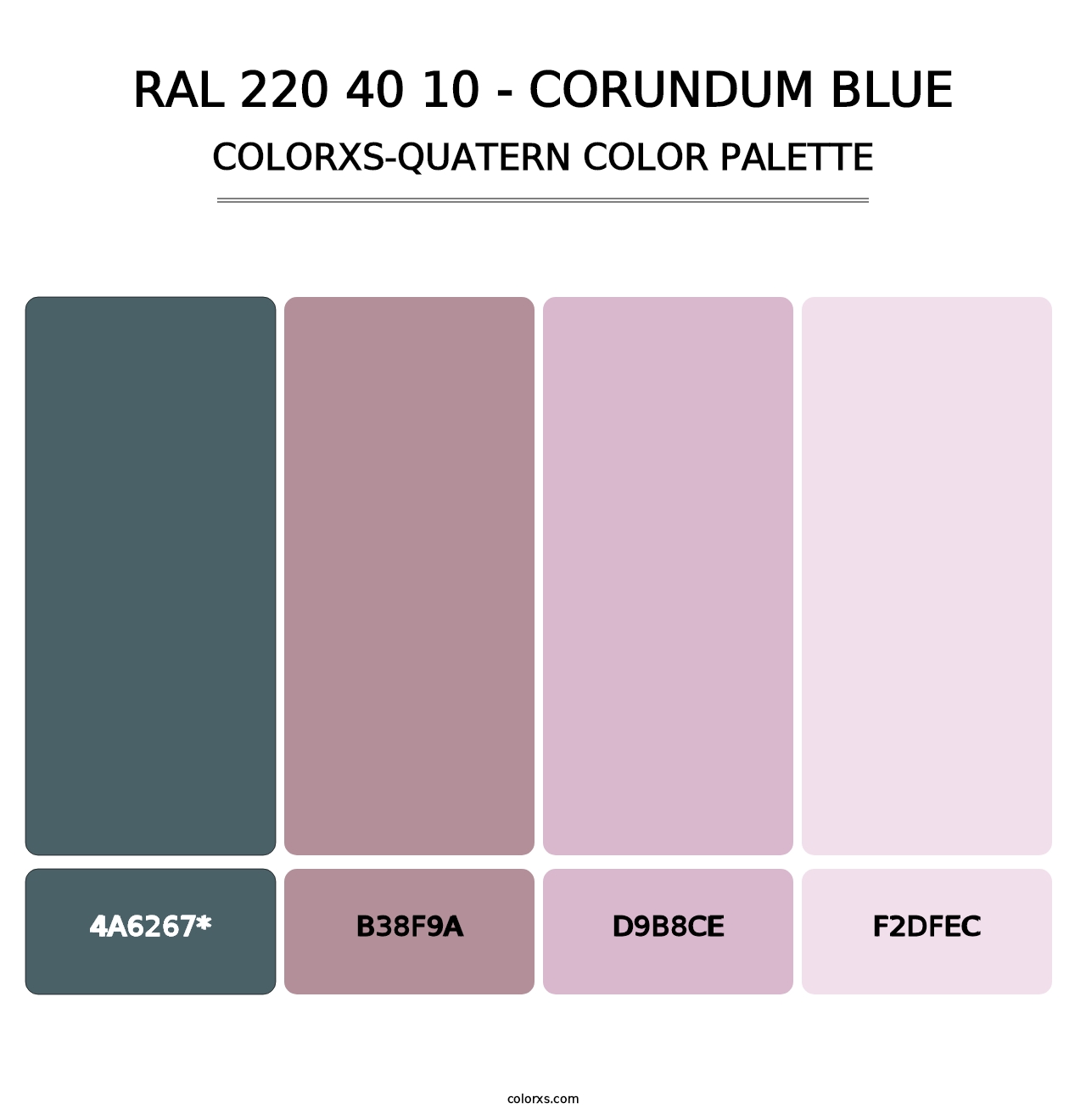 RAL 220 40 10 - Corundum Blue - Colorxs Quad Palette