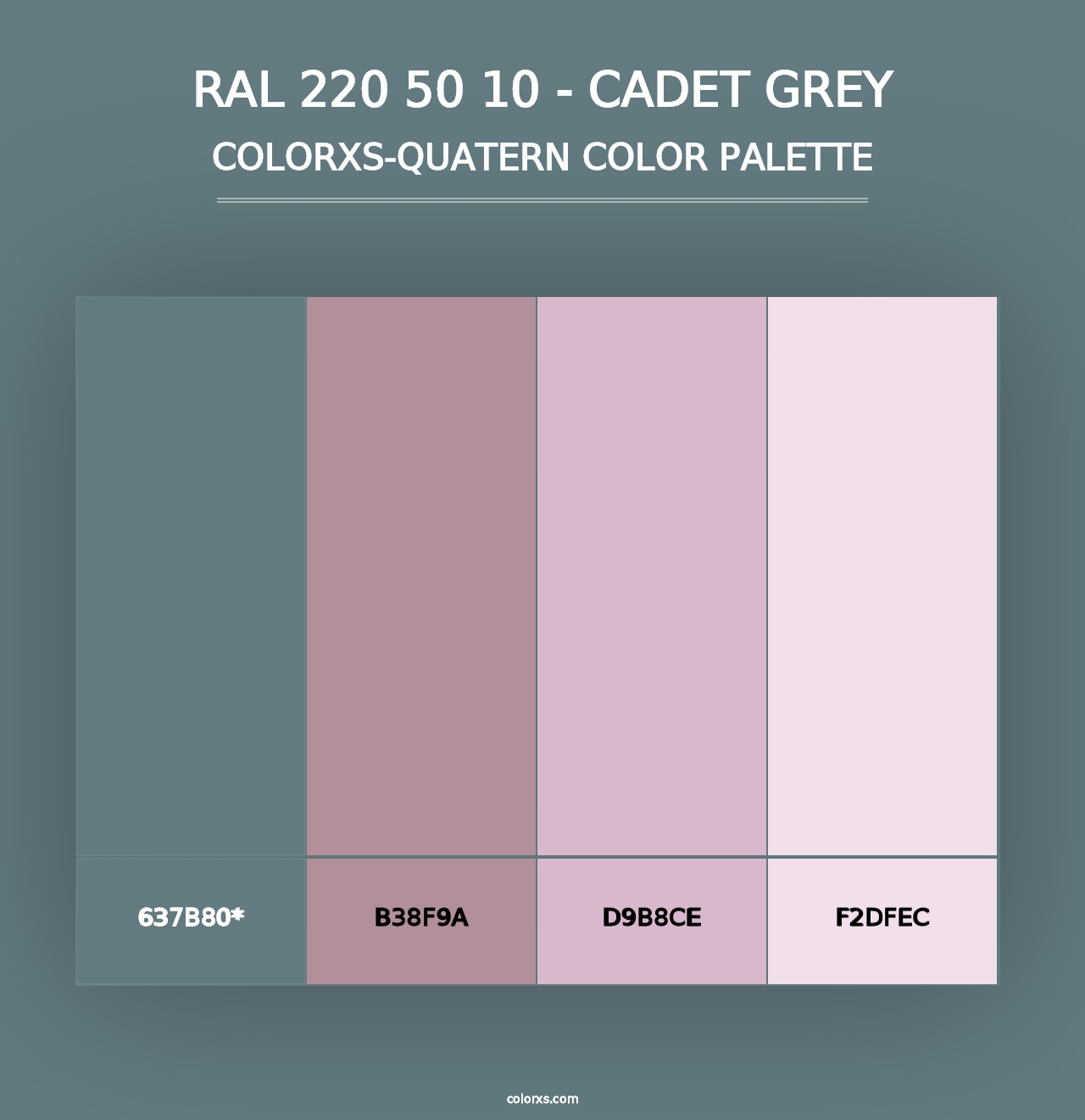 RAL 220 50 10 - Cadet Grey - Colorxs Quad Palette