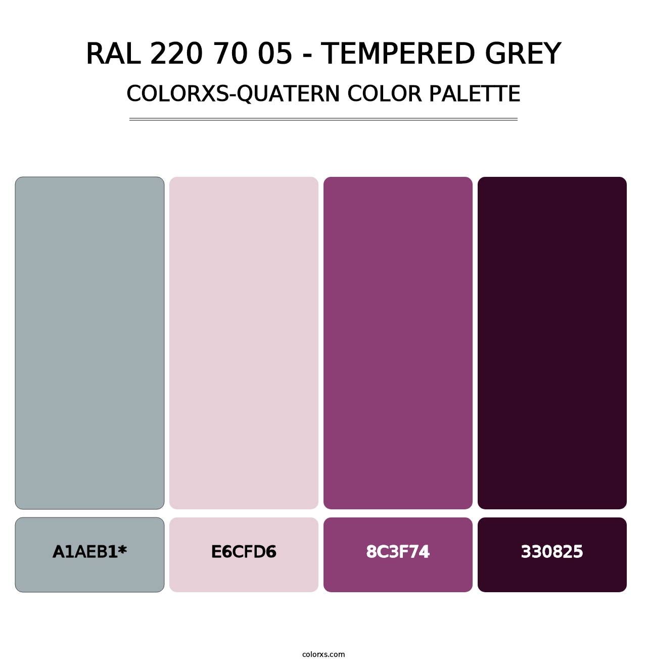 RAL 220 70 05 - Tempered Grey - Colorxs Quad Palette