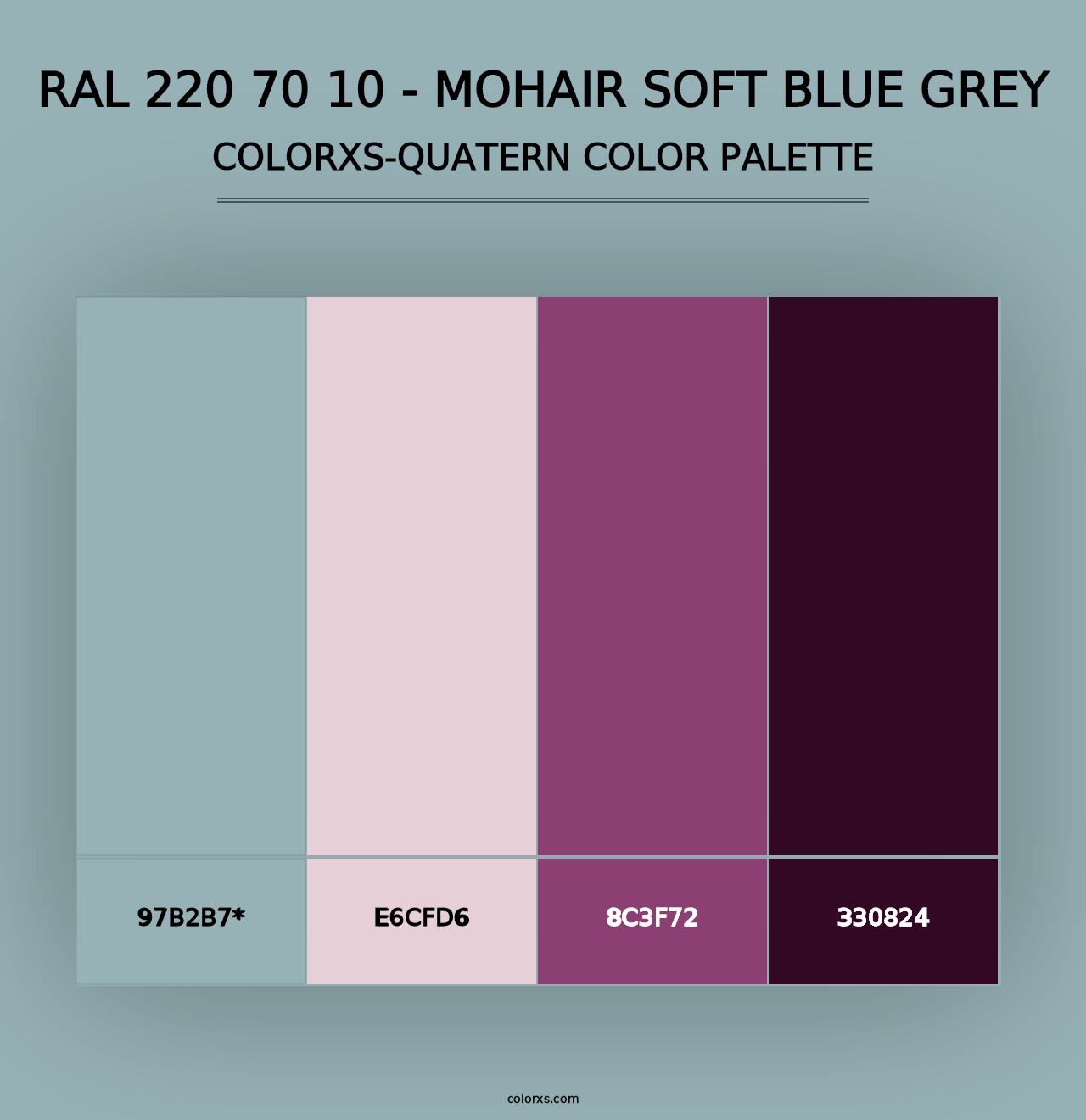 RAL 220 70 10 - Mohair Soft Blue Grey - Colorxs Quad Palette