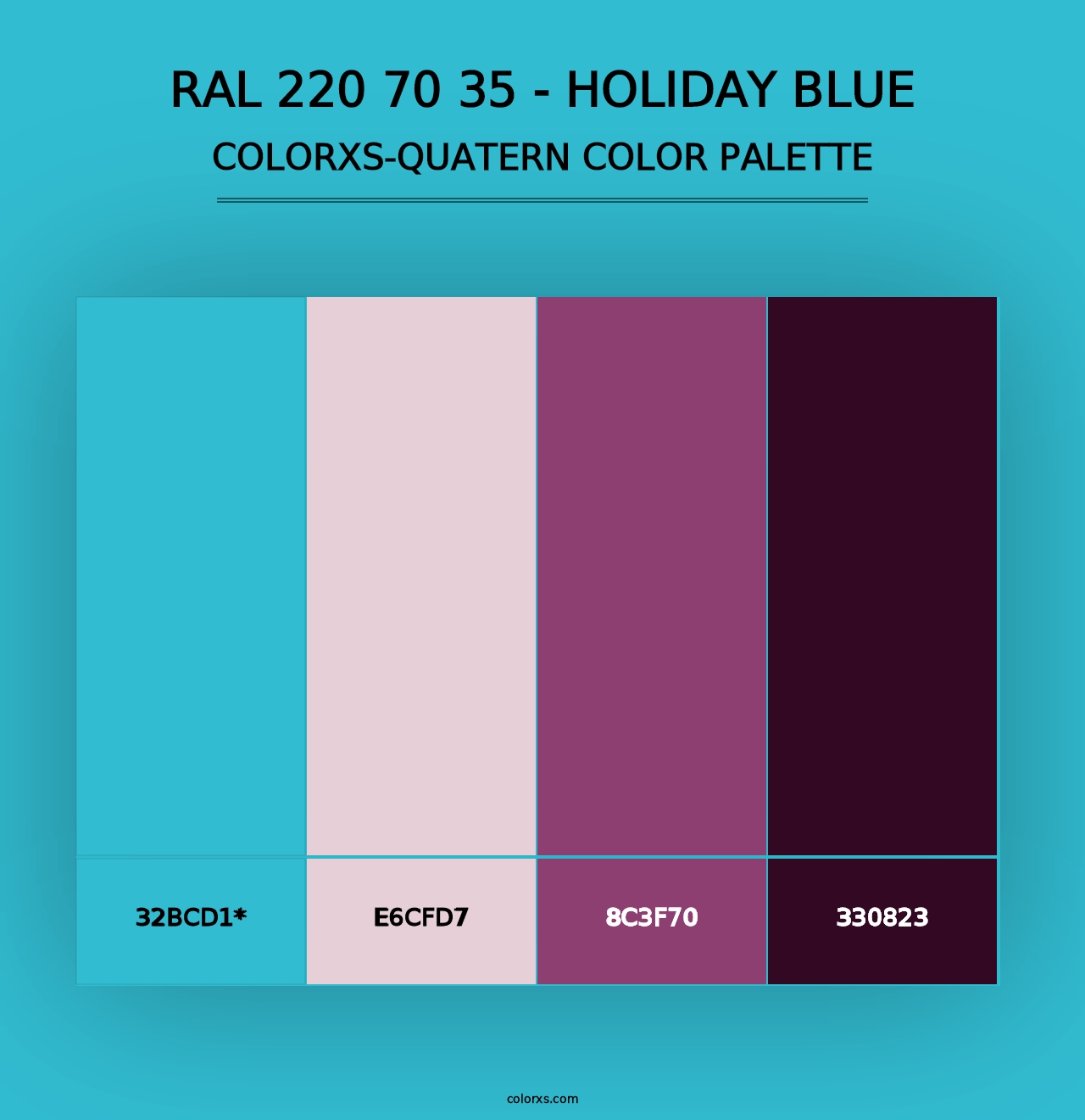 RAL 220 70 35 - Holiday Blue - Colorxs Quad Palette