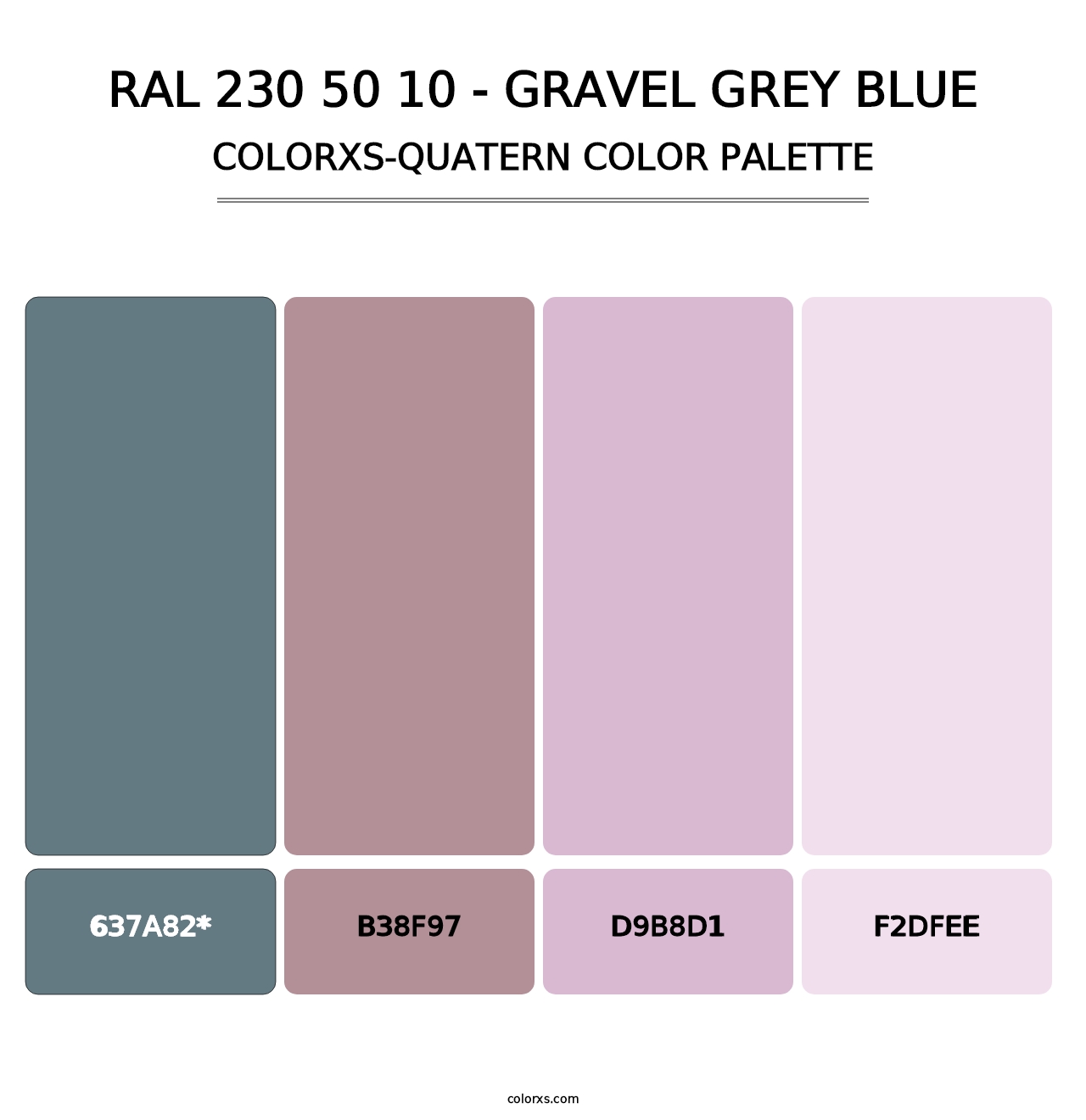 RAL 230 50 10 - Gravel Grey Blue - Colorxs Quad Palette