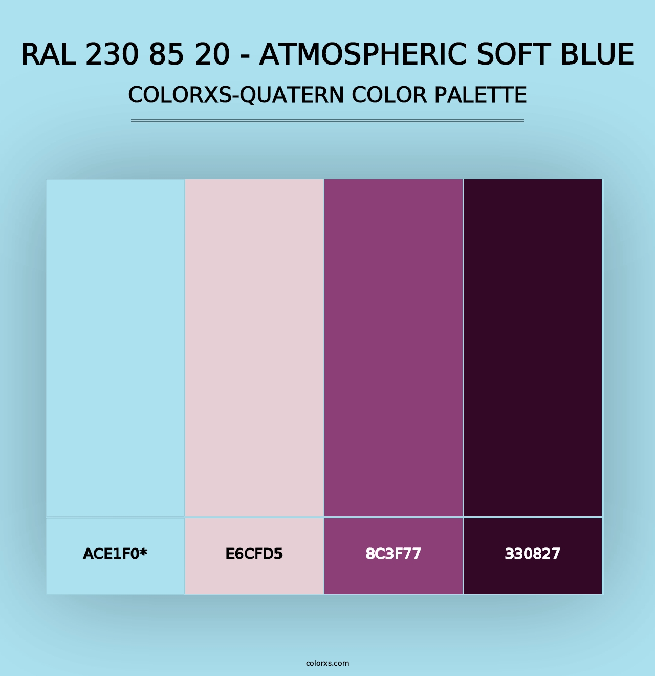 RAL 230 85 20 - Atmospheric Soft Blue - Colorxs Quad Palette