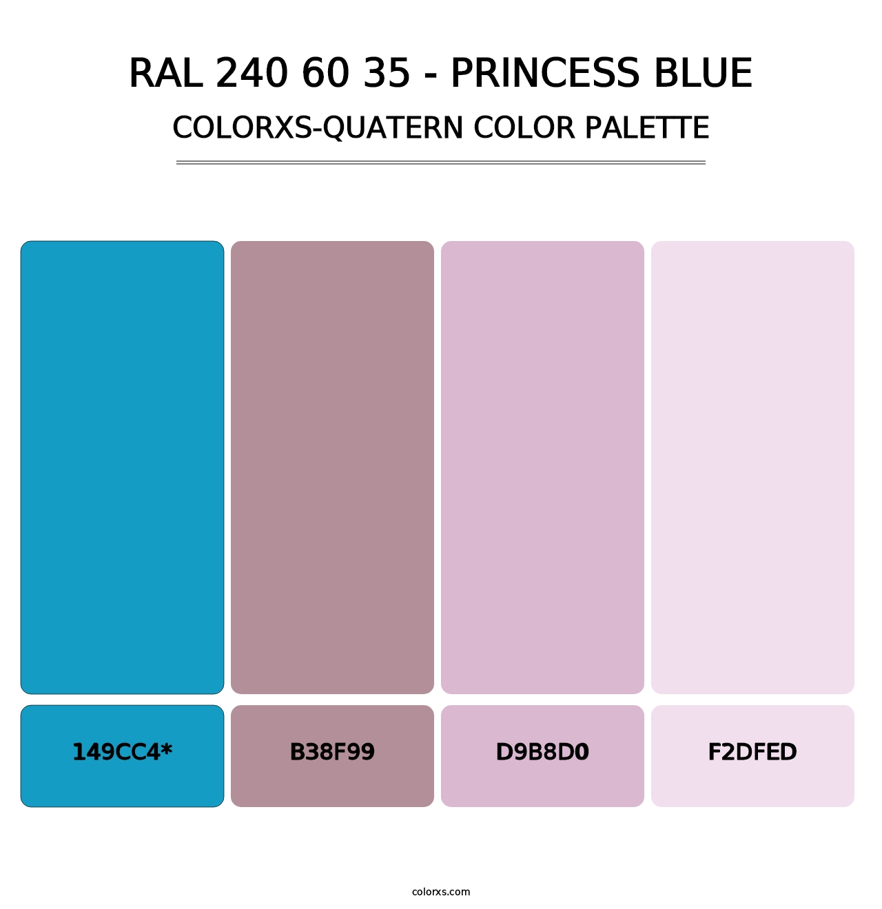 RAL 240 60 35 - Princess Blue - Colorxs Quad Palette