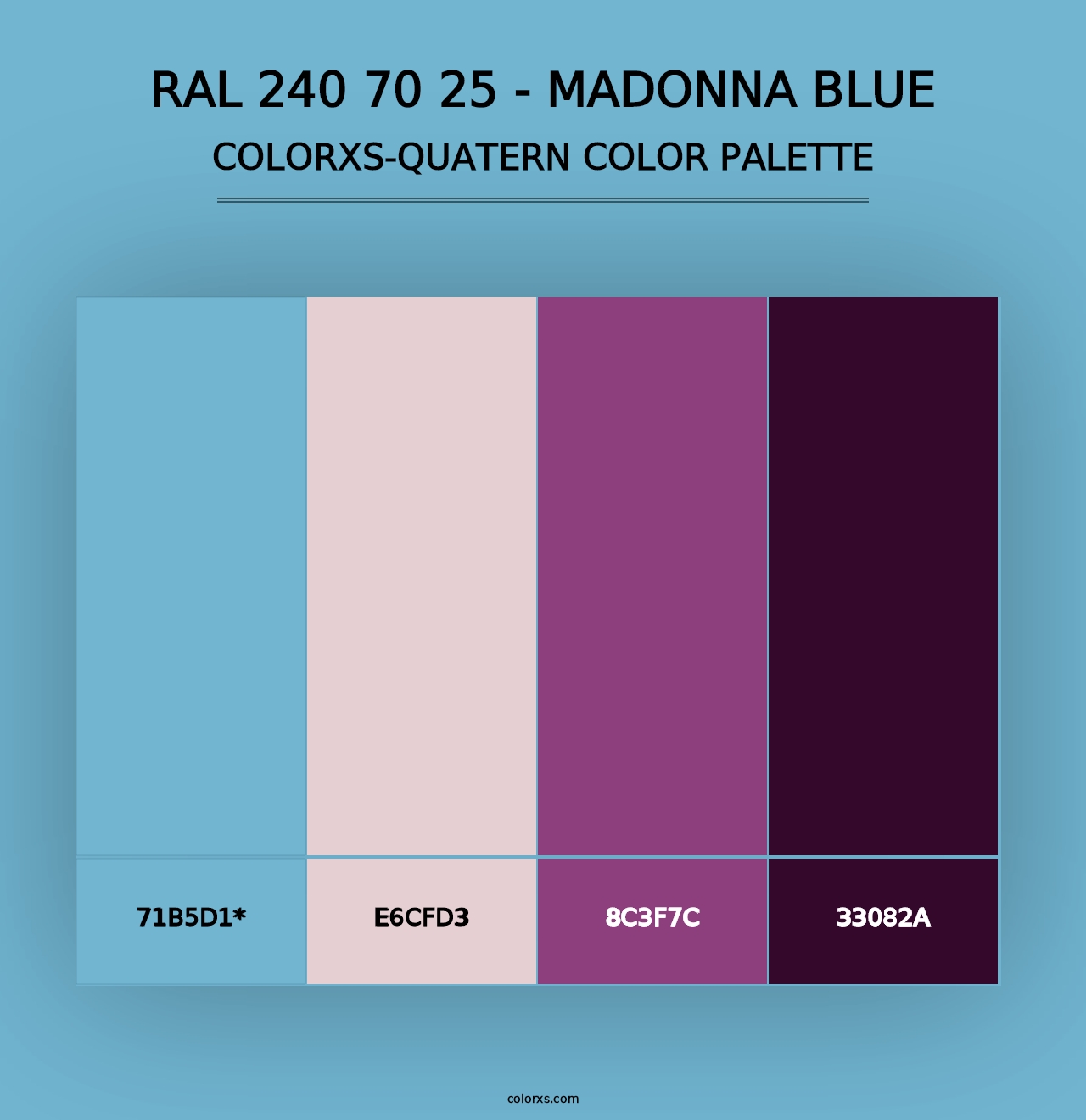 RAL 240 70 25 - Madonna Blue - Colorxs Quad Palette