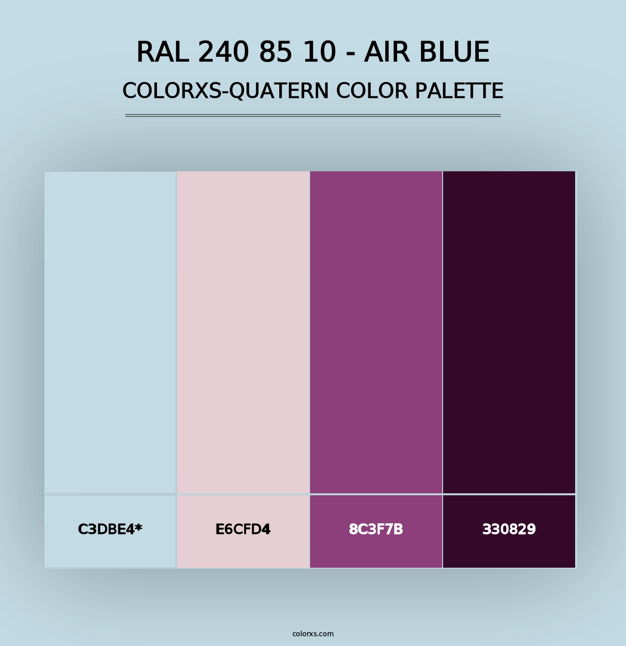 RAL 240 85 10 - Air Blue - Colorxs Quad Palette