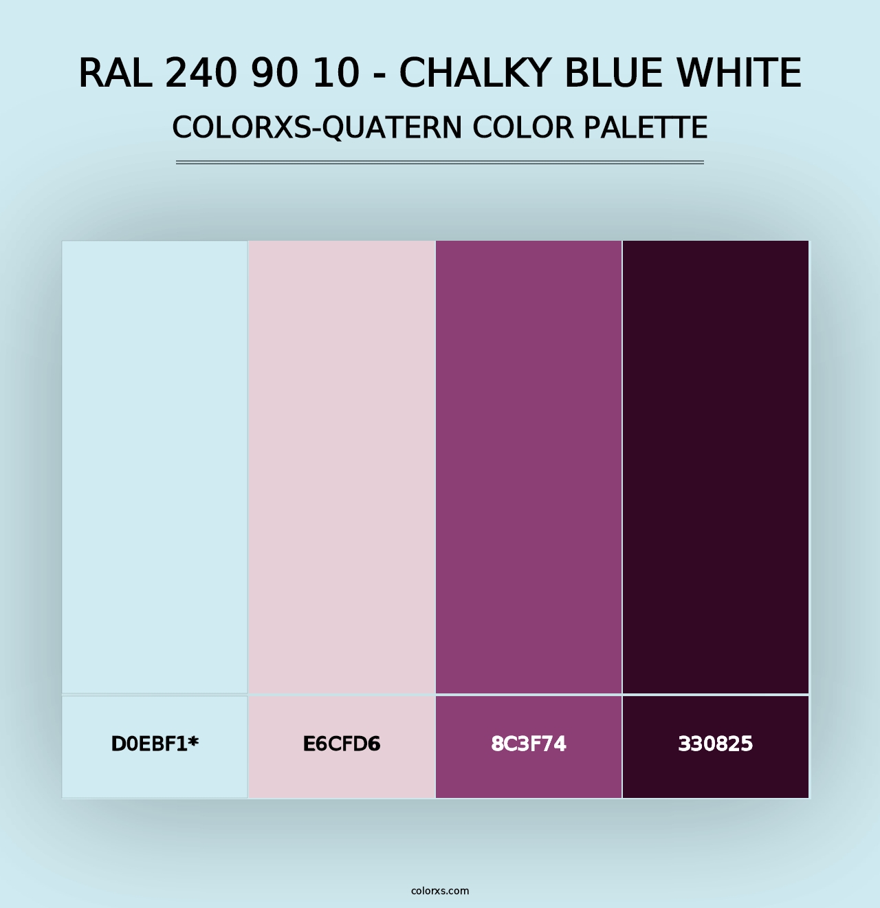 RAL 240 90 10 - Chalky Blue White - Colorxs Quad Palette