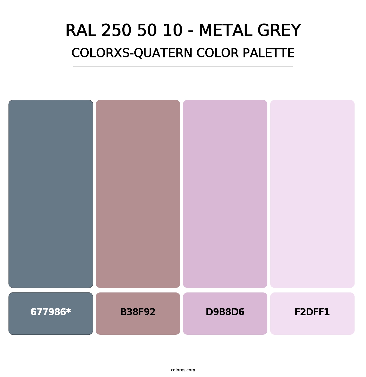 RAL 250 50 10 - Metal Grey - Colorxs Quad Palette