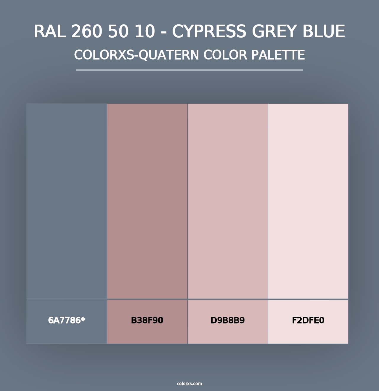 RAL 260 50 10 - Cypress Grey Blue - Colorxs Quad Palette