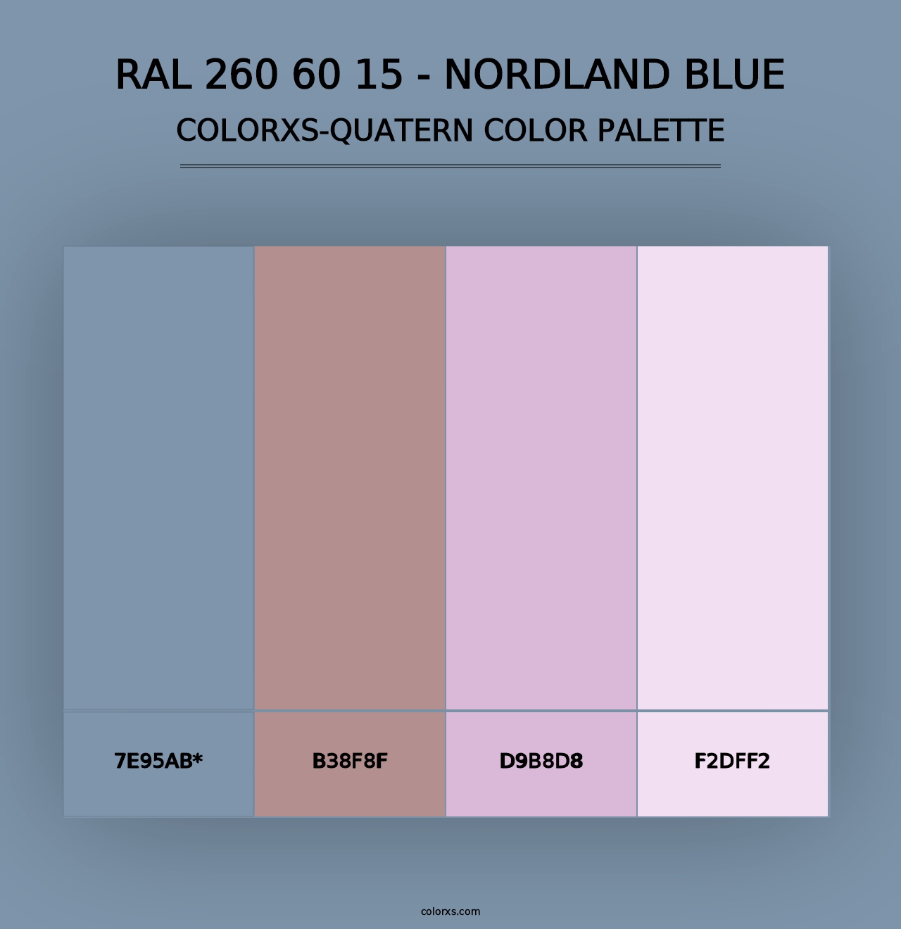 RAL 260 60 15 - Nordland Blue - Colorxs Quad Palette