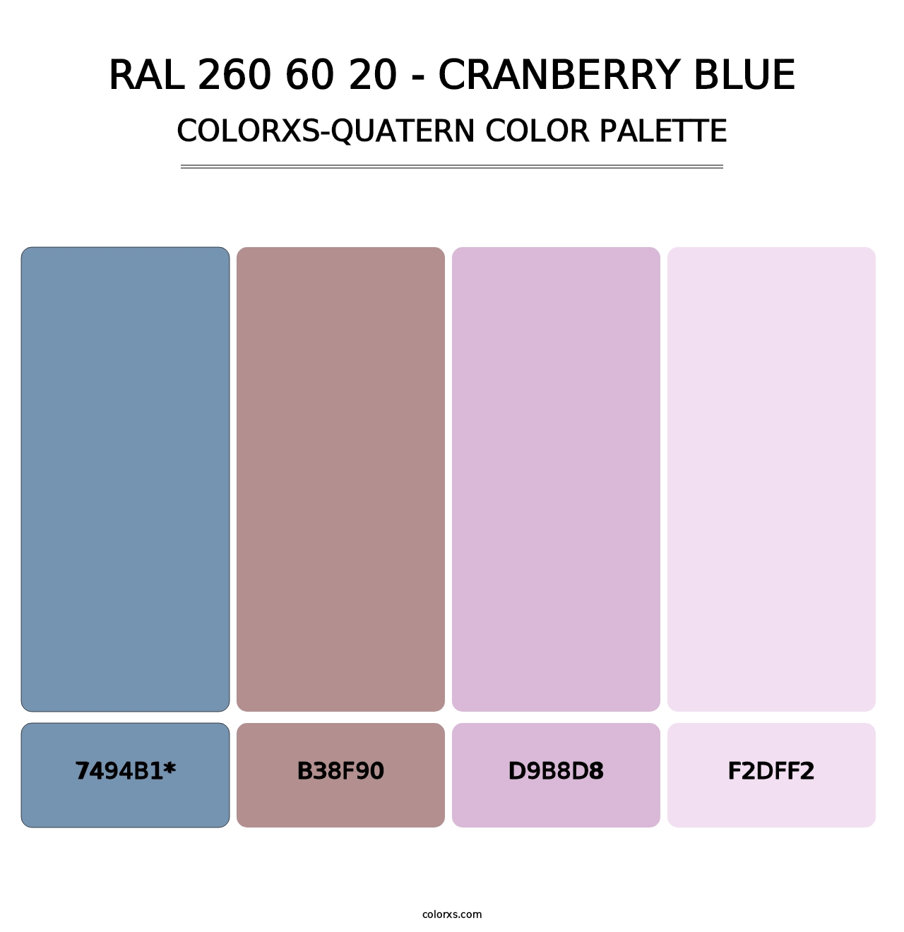 RAL 260 60 20 - Cranberry Blue - Colorxs Quad Palette