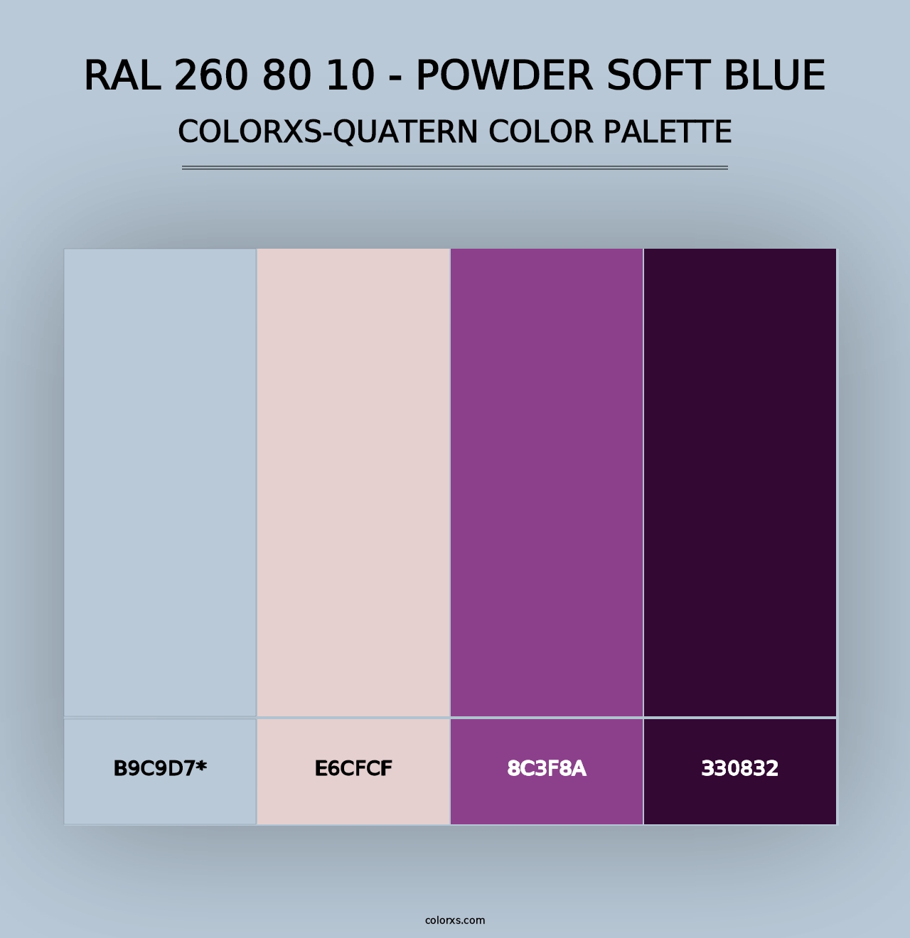 RAL 260 80 10 - Powder Soft Blue - Colorxs Quad Palette