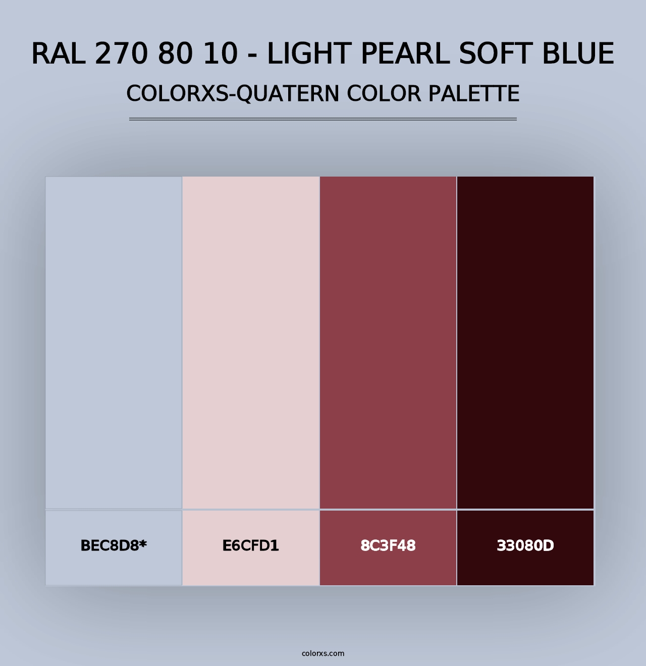 RAL 270 80 10 - Light Pearl Soft Blue - Colorxs Quad Palette