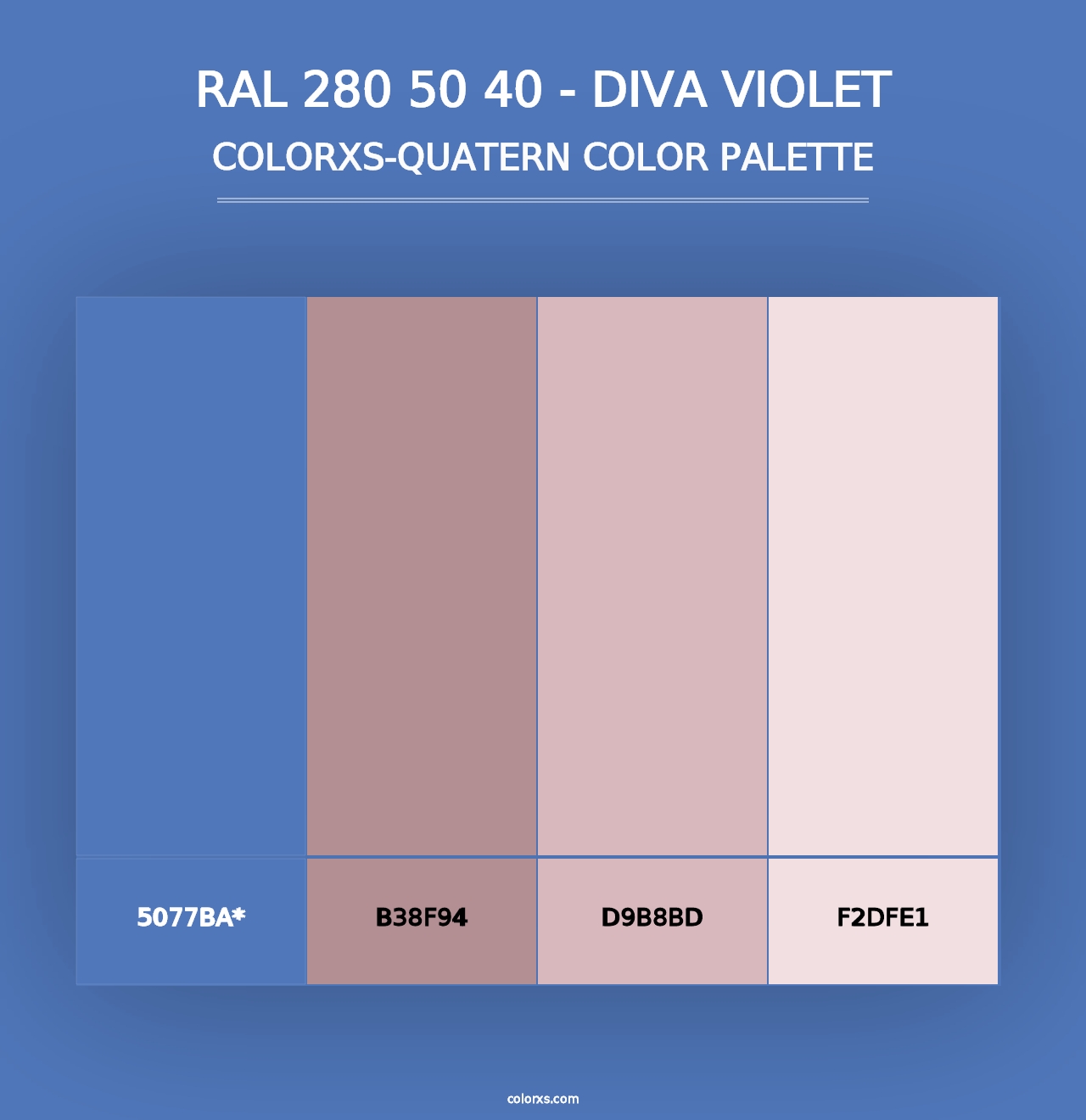 RAL 280 50 40 - Diva Violet - Colorxs Quad Palette