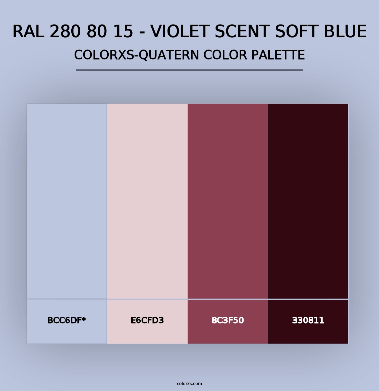 RAL 280 80 15 - Violet Scent Soft Blue - Colorxs Quad Palette