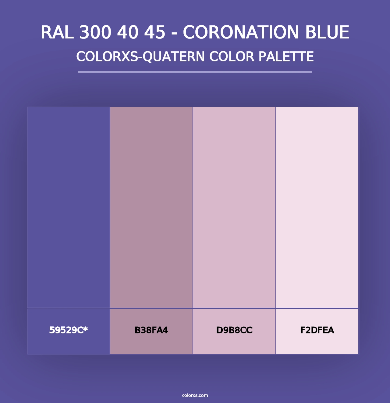 RAL 300 40 45 - Coronation Blue - Colorxs Quad Palette