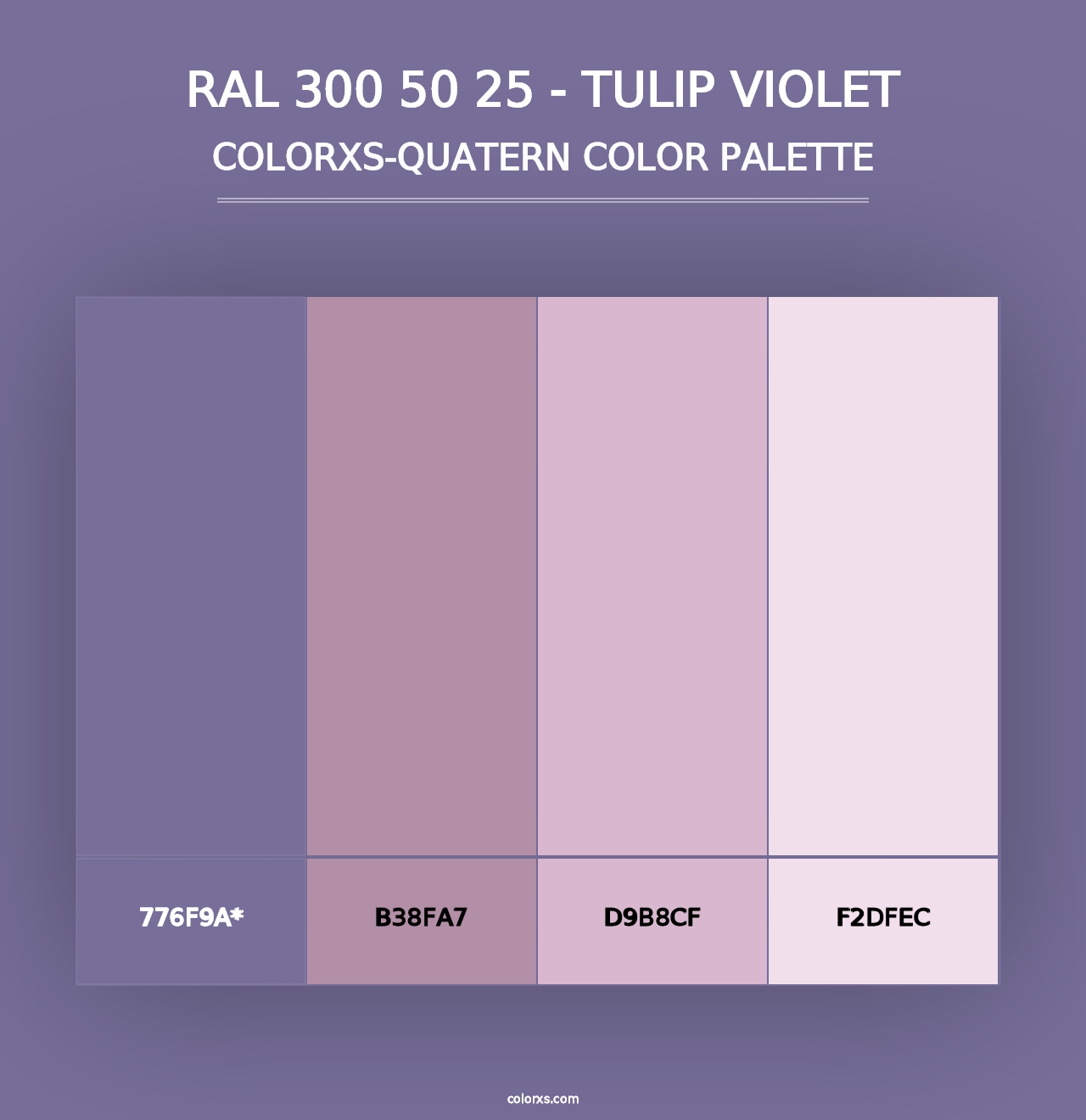 RAL 300 50 25 - Tulip Violet - Colorxs Quad Palette