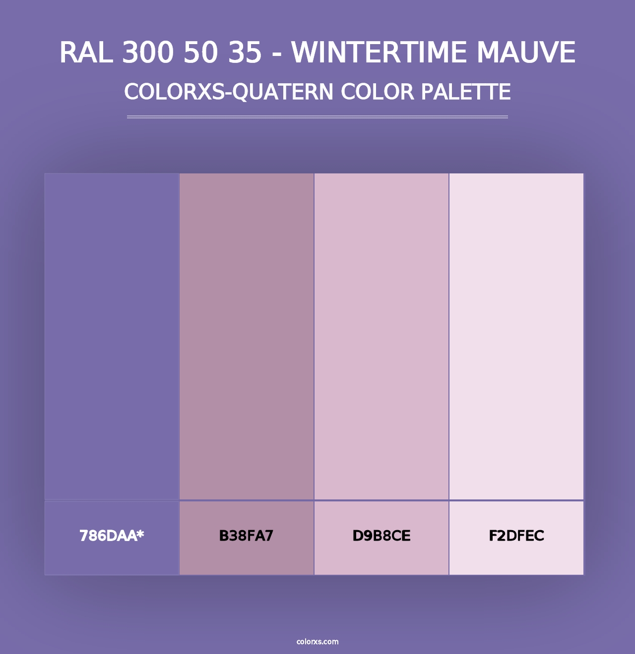 RAL 300 50 35 - Wintertime Mauve - Colorxs Quad Palette