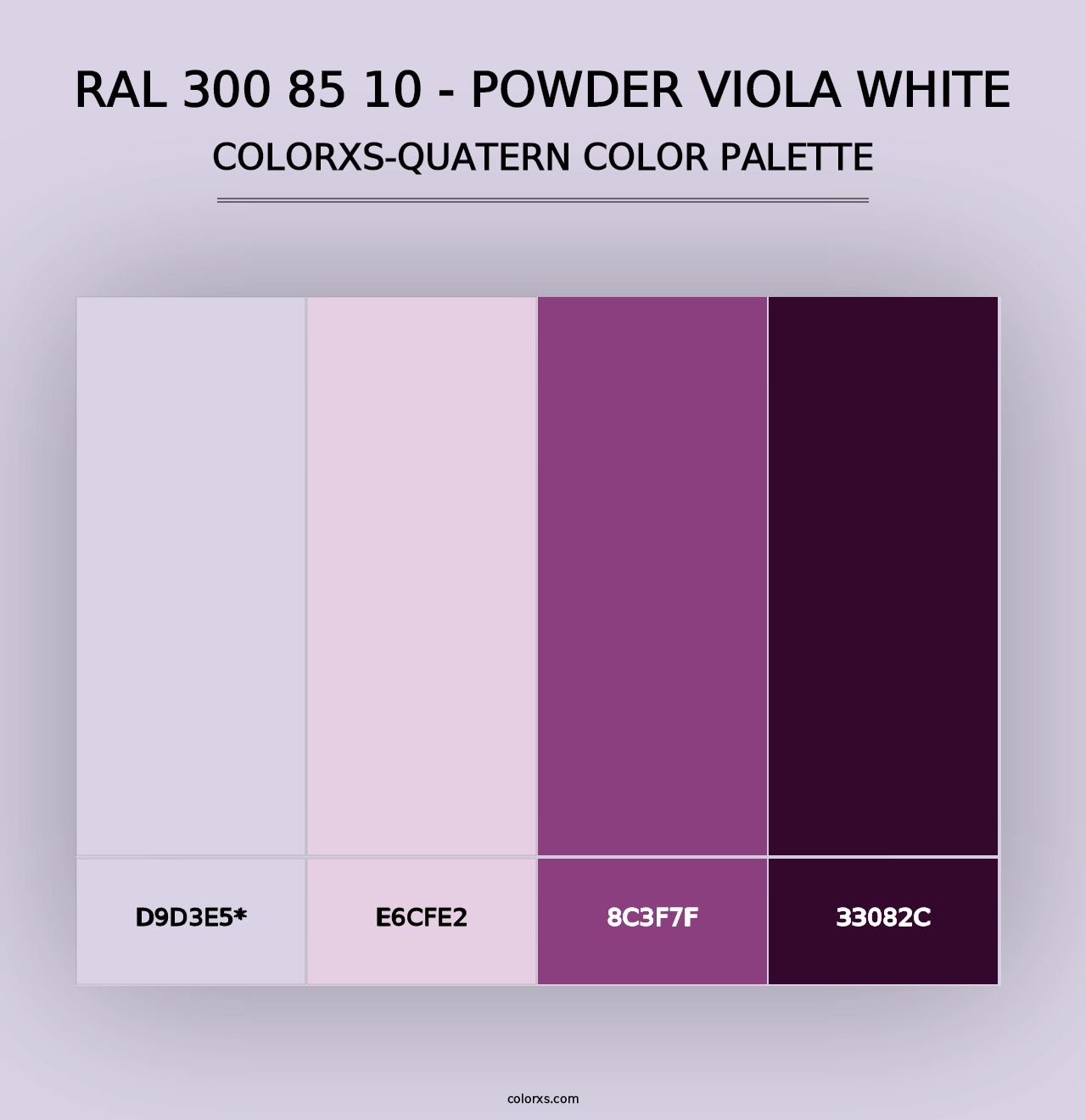 RAL 300 85 10 - Powder Viola White - Colorxs Quad Palette