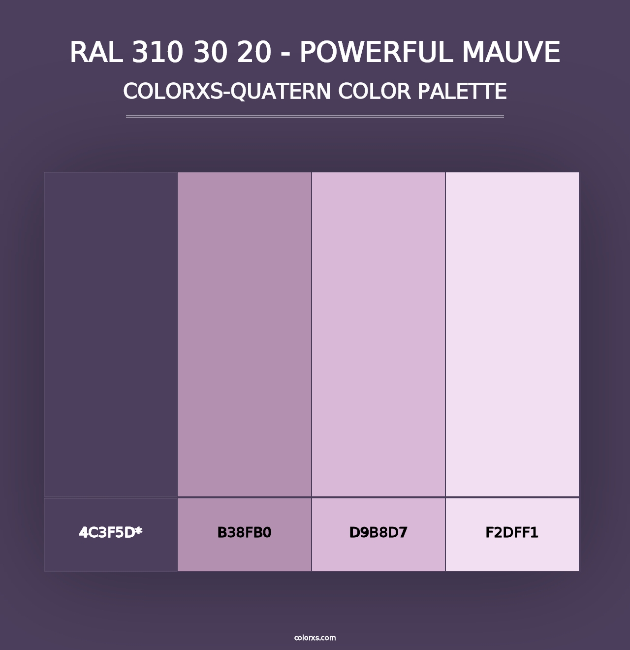 RAL 310 30 20 - Powerful Mauve - Colorxs Quad Palette