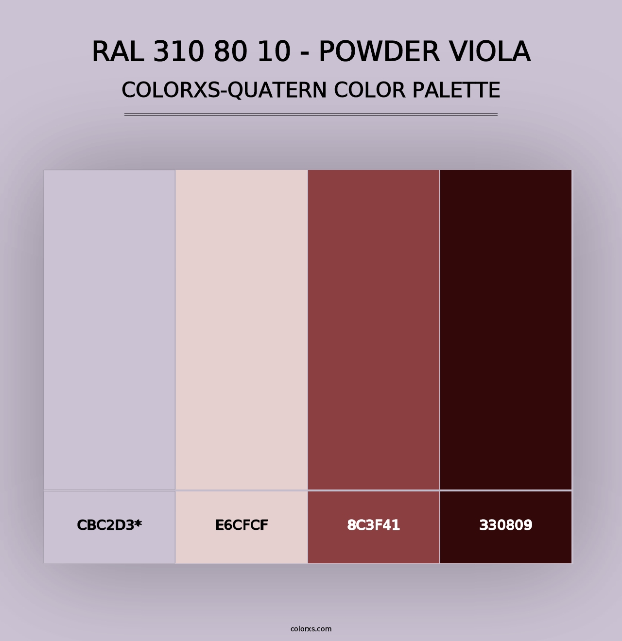 RAL 310 80 10 - Powder Viola - Colorxs Quad Palette