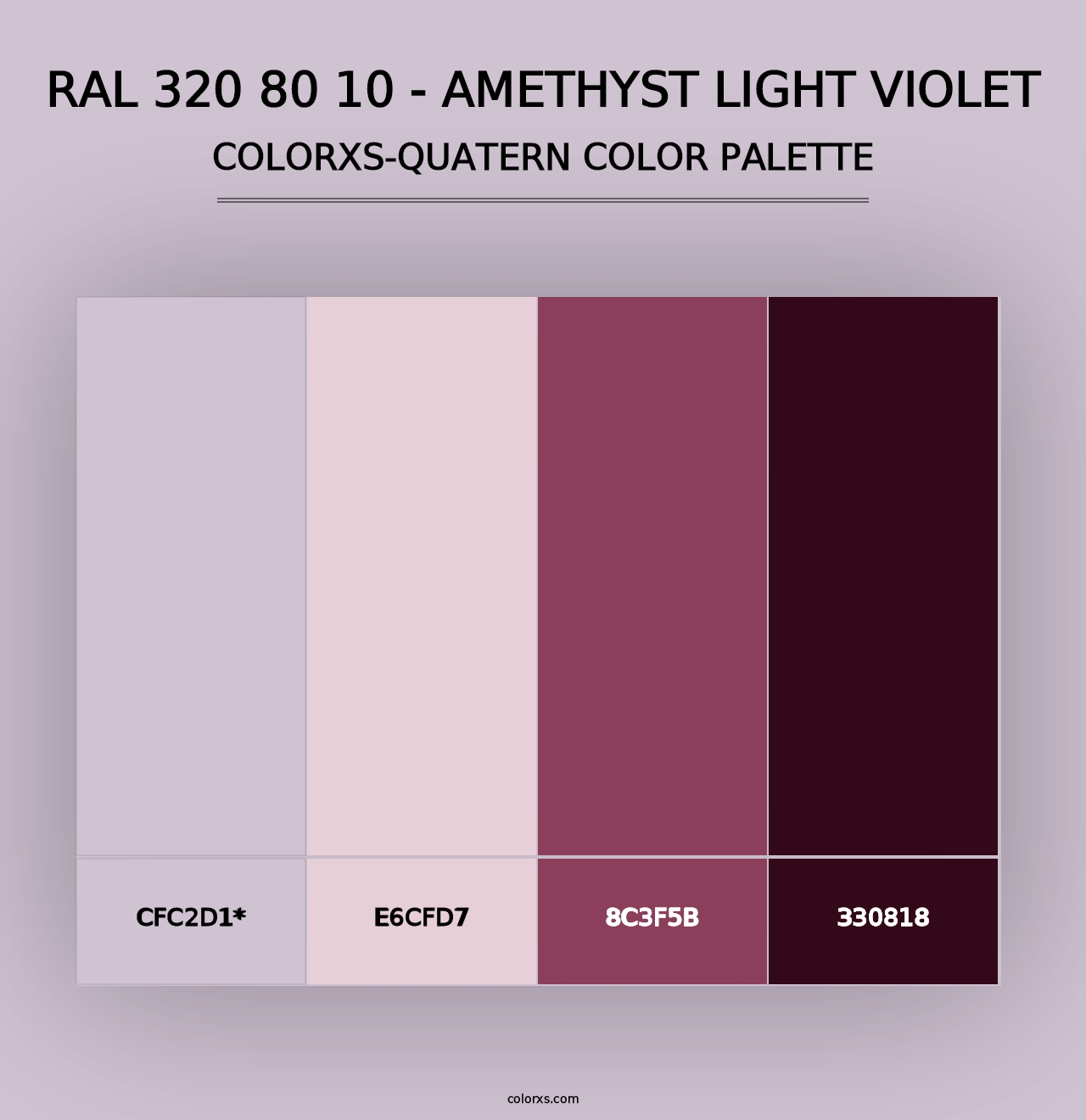 RAL 320 80 10 - Amethyst Light Violet - Colorxs Quad Palette