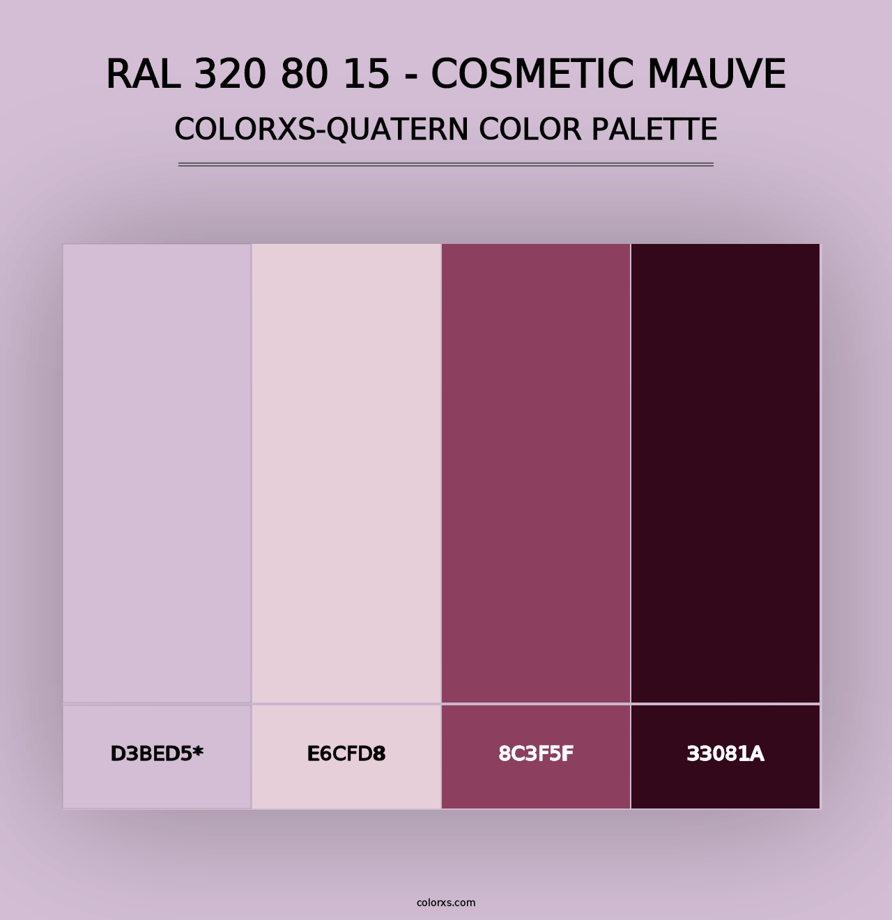 RAL 320 80 15 - Cosmetic Mauve - Colorxs Quad Palette