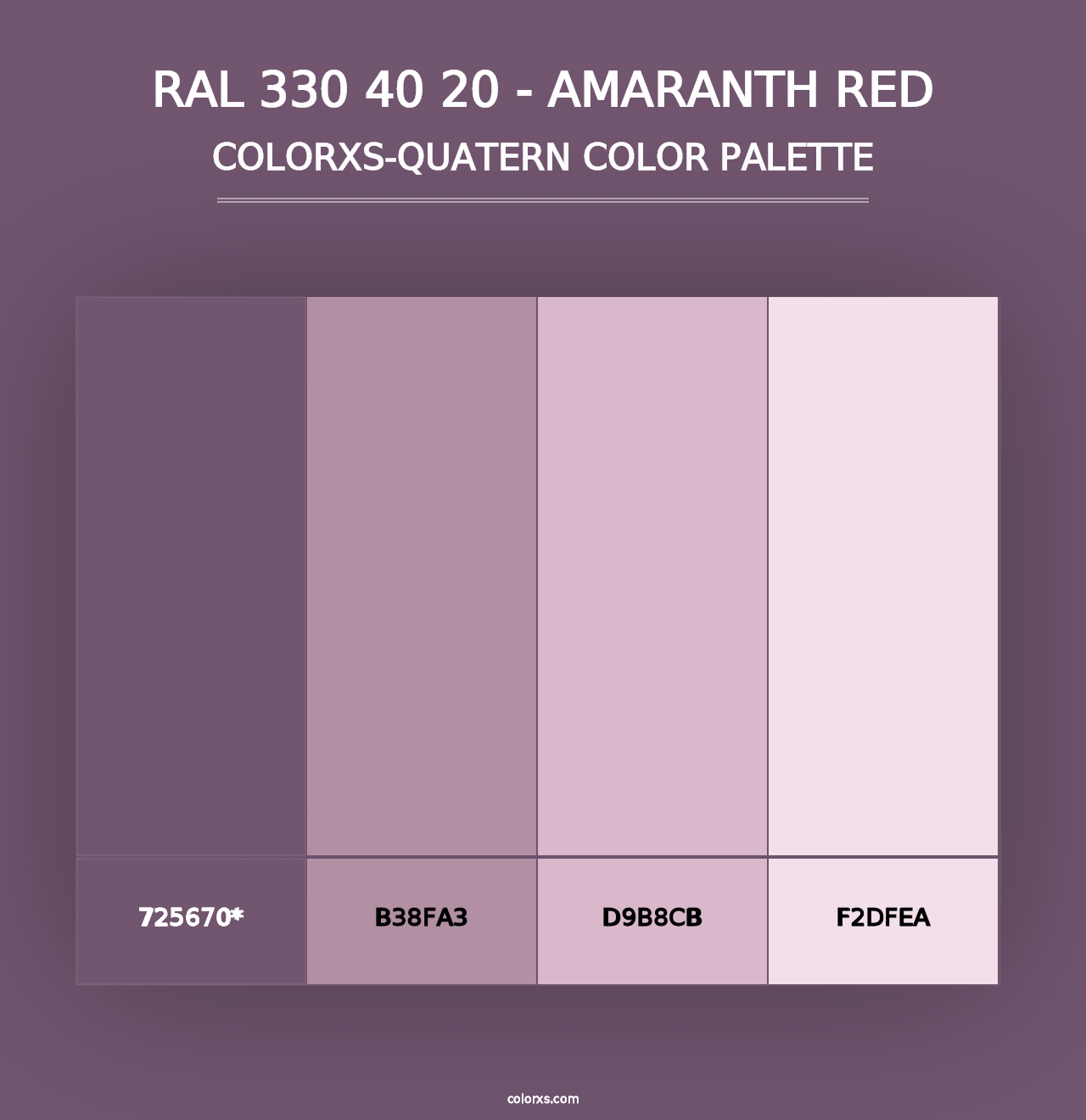 RAL 330 40 20 - Amaranth Red - Colorxs Quad Palette