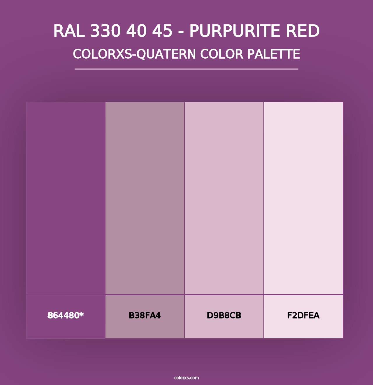 RAL 330 40 45 - Purpurite Red - Colorxs Quad Palette