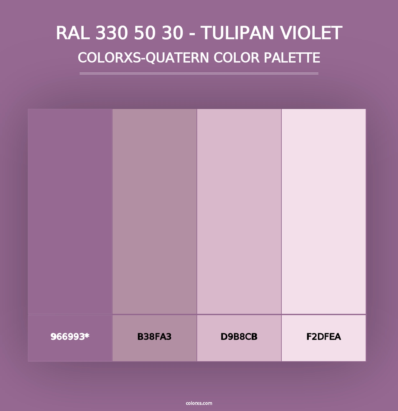 RAL 330 50 30 - Tulipan Violet - Colorxs Quad Palette