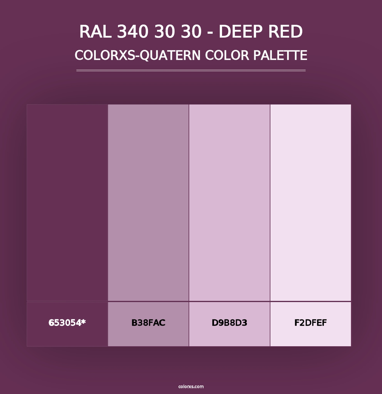 RAL 340 30 30 - Deep Red - Colorxs Quad Palette