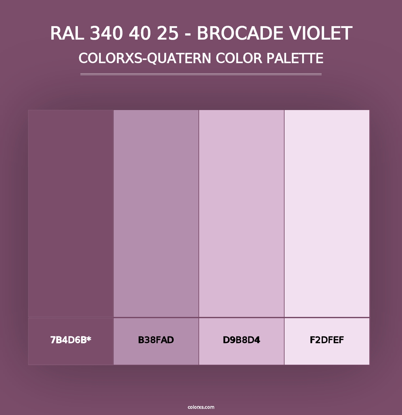 RAL 340 40 25 - Brocade Violet - Colorxs Quad Palette