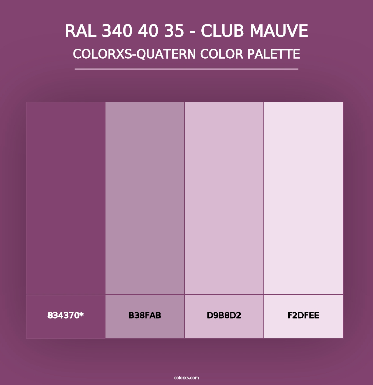 RAL 340 40 35 - Club Mauve - Colorxs Quad Palette