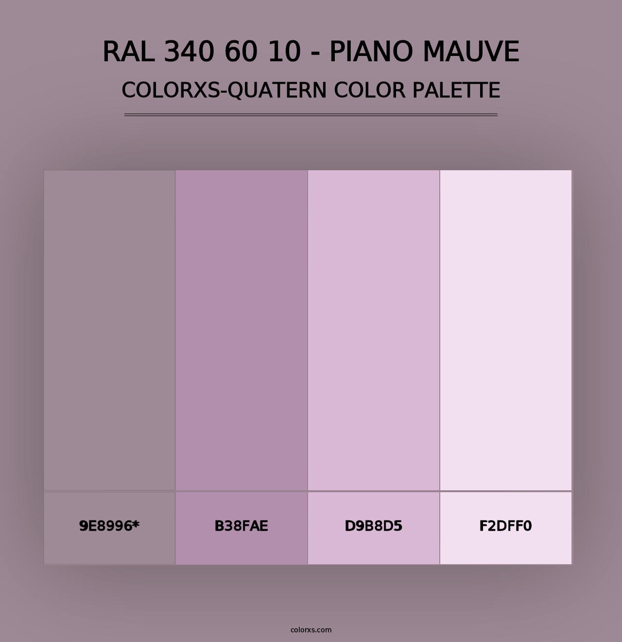 RAL 340 60 10 - Piano Mauve - Colorxs Quad Palette