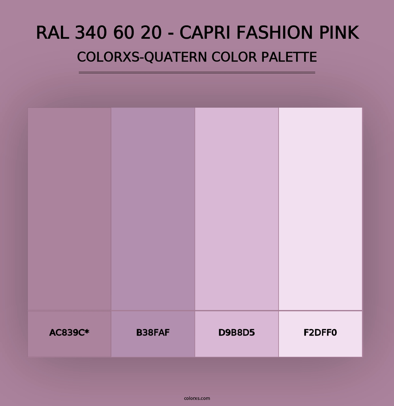 RAL 340 60 20 - Capri Fashion Pink - Colorxs Quad Palette