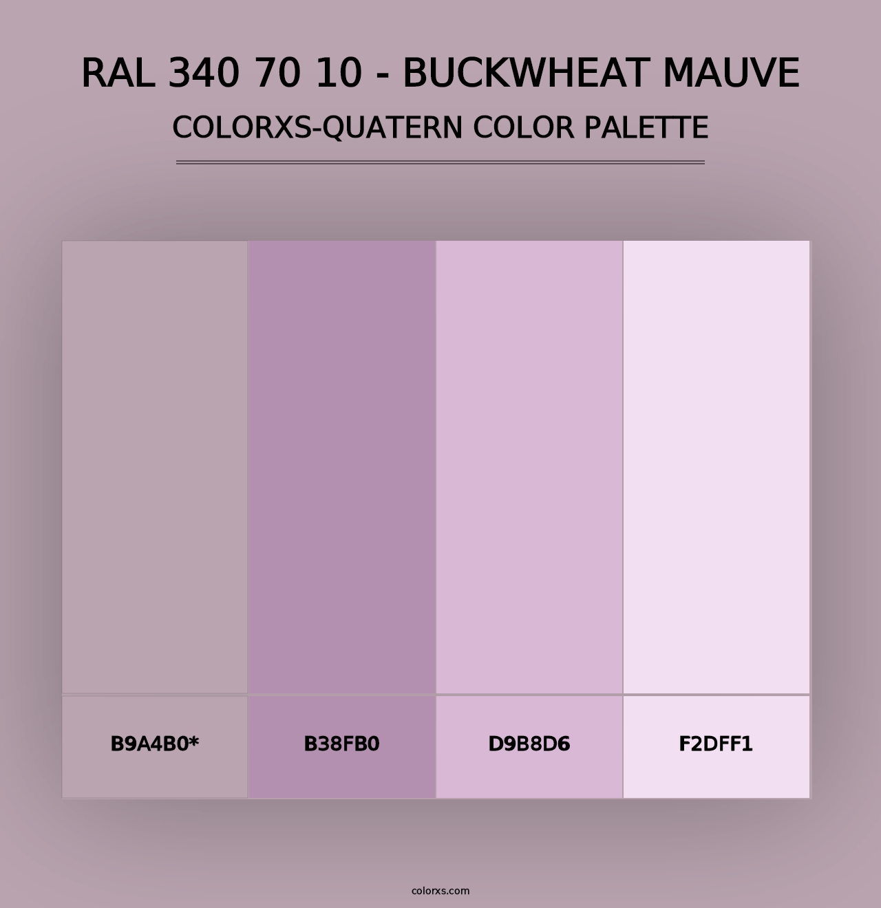 RAL 340 70 10 - Buckwheat Mauve - Colorxs Quad Palette