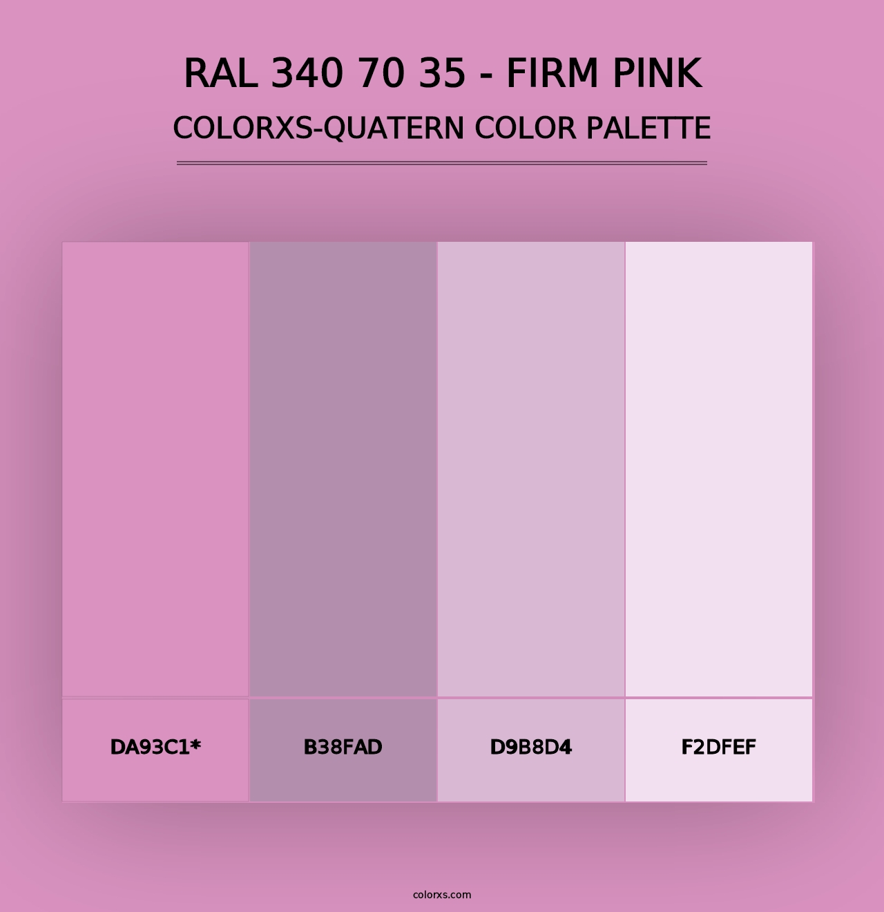 RAL 340 70 35 - Firm Pink - Colorxs Quad Palette