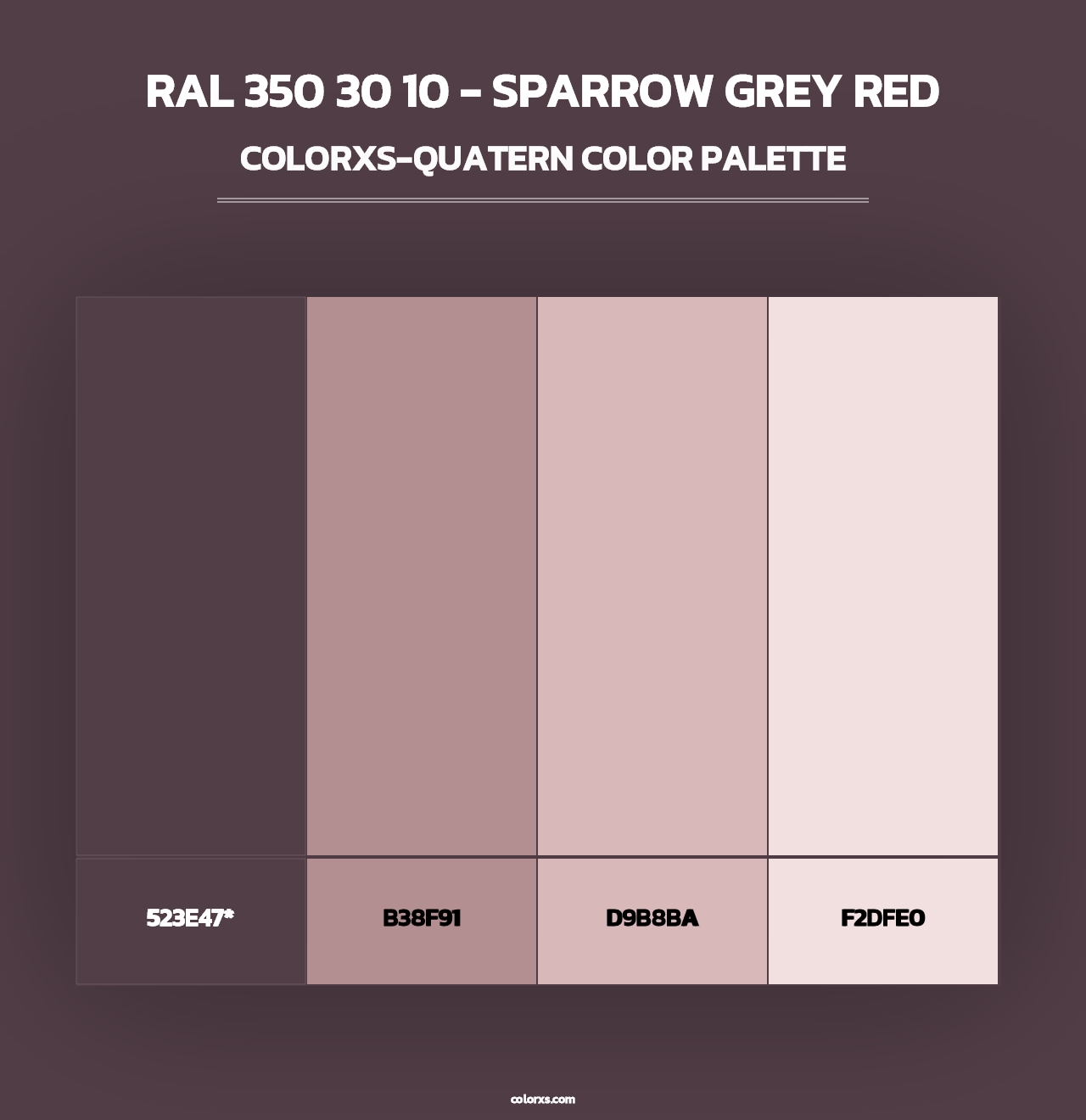 RAL 350 30 10 - Sparrow Grey Red - Colorxs Quad Palette