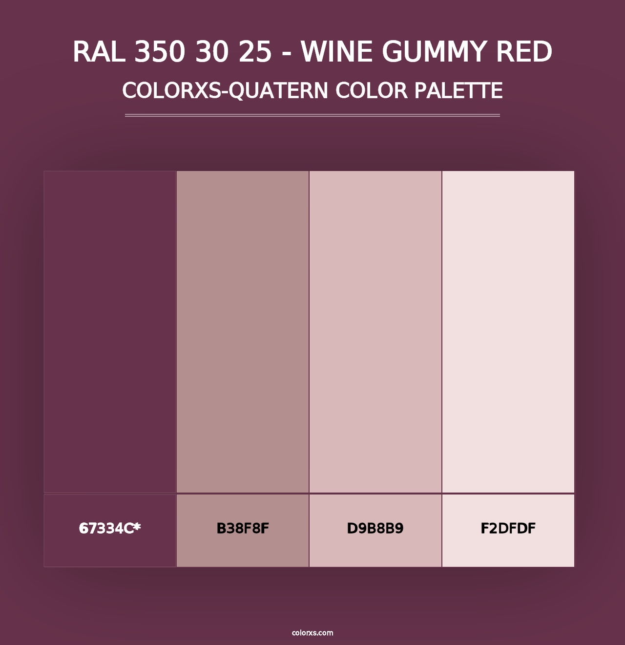 RAL 350 30 25 - Wine Gummy Red - Colorxs Quad Palette