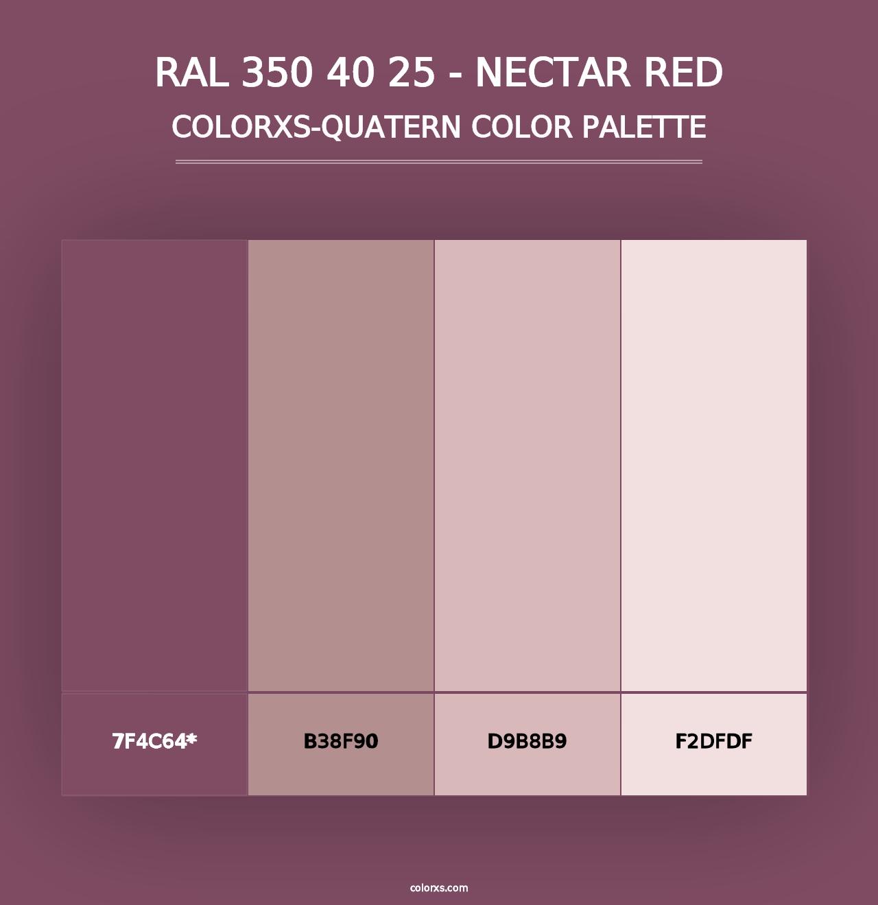 RAL 350 40 25 - Nectar Red - Colorxs Quad Palette