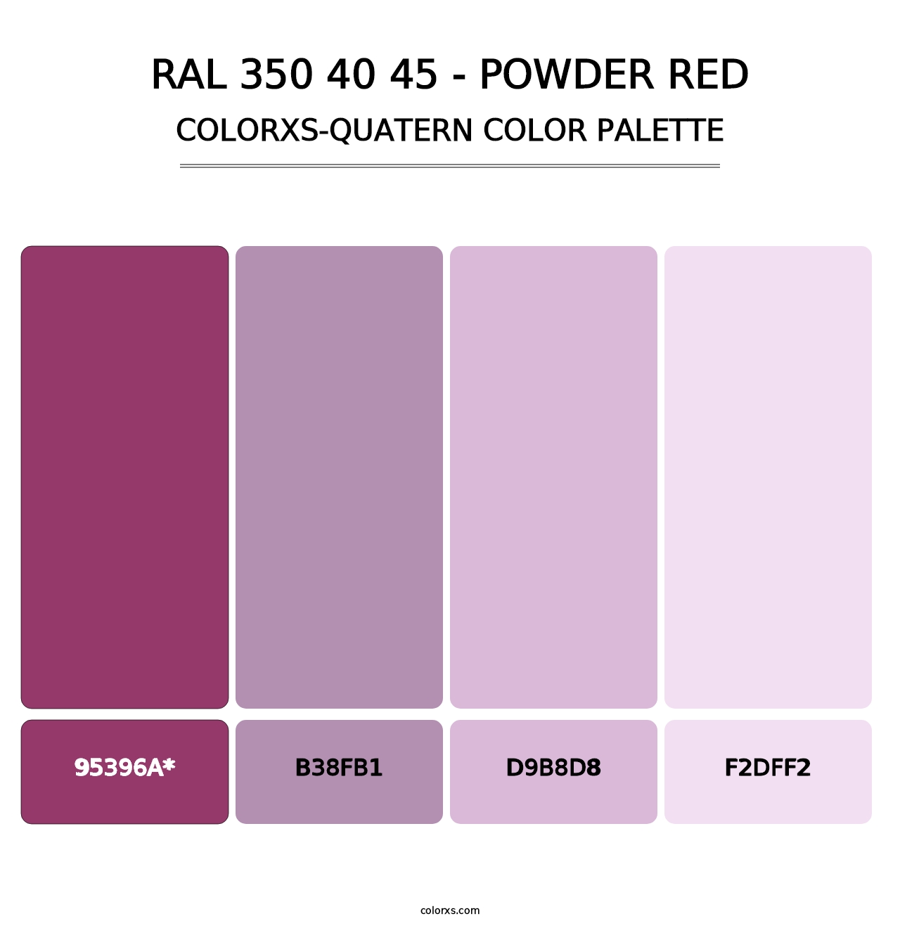 RAL 350 40 45 - Powder Red - Colorxs Quad Palette