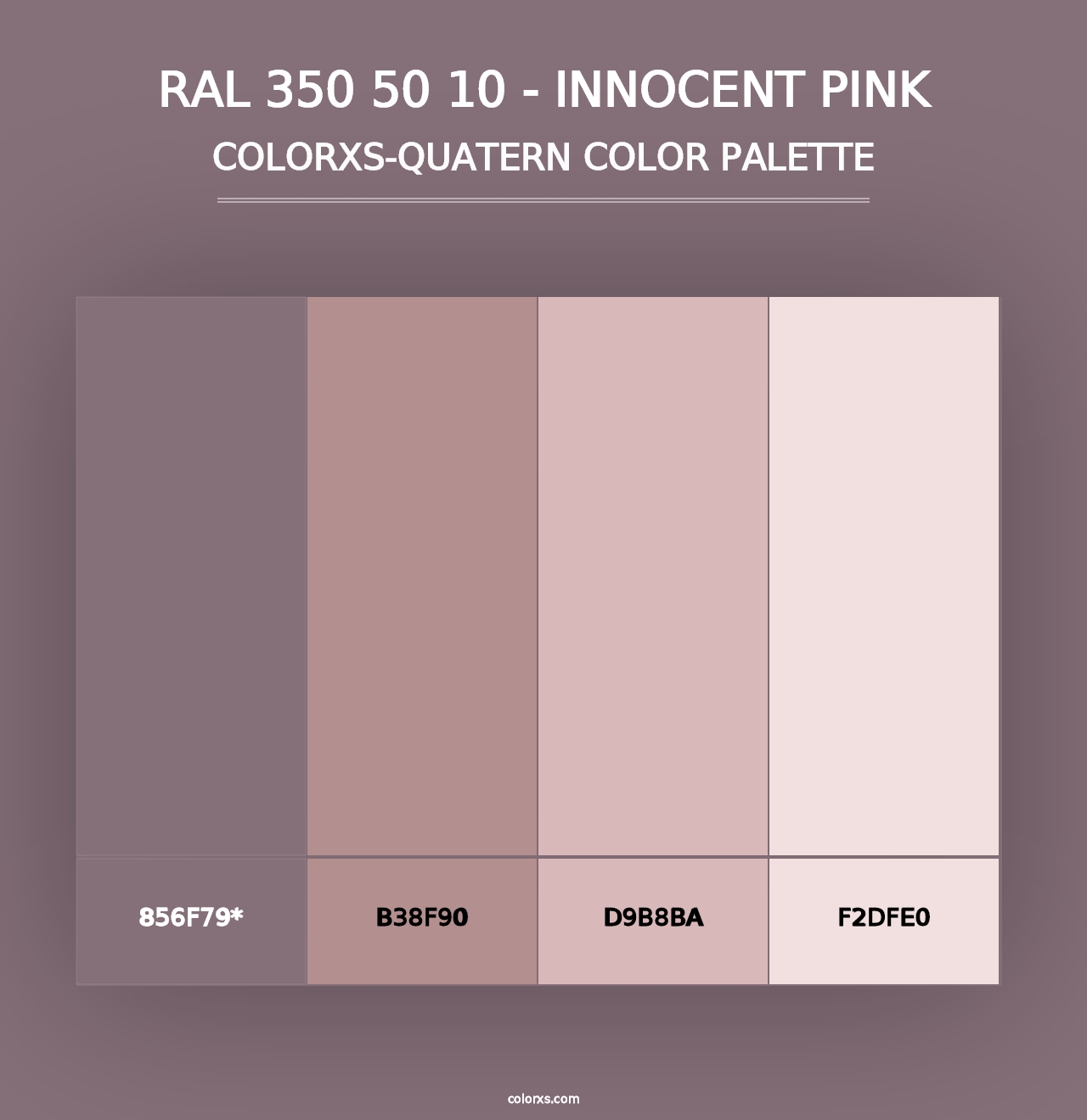 RAL 350 50 10 - Innocent Pink - Colorxs Quad Palette