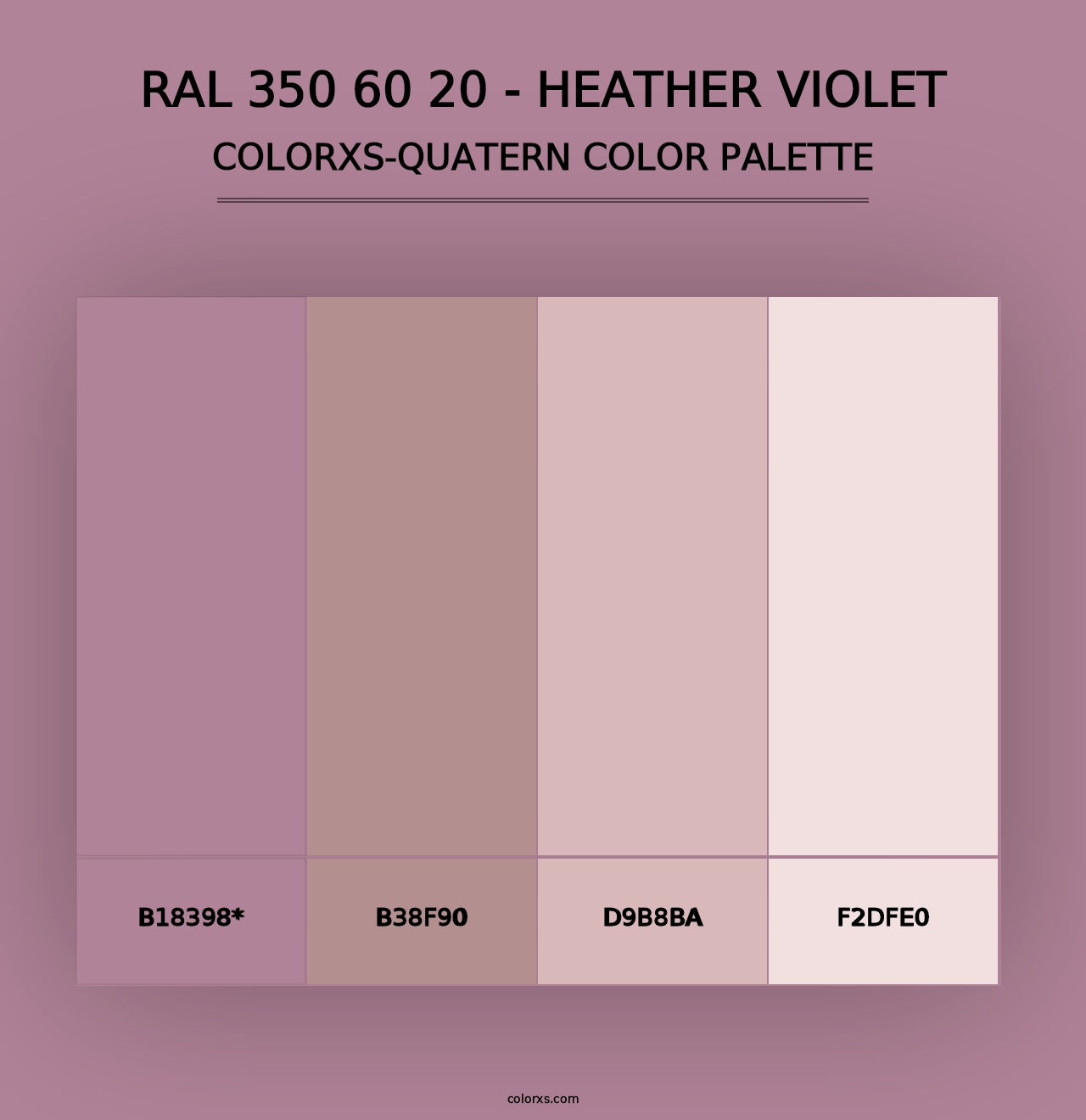 RAL 350 60 20 - Heather Violet - Colorxs Quad Palette