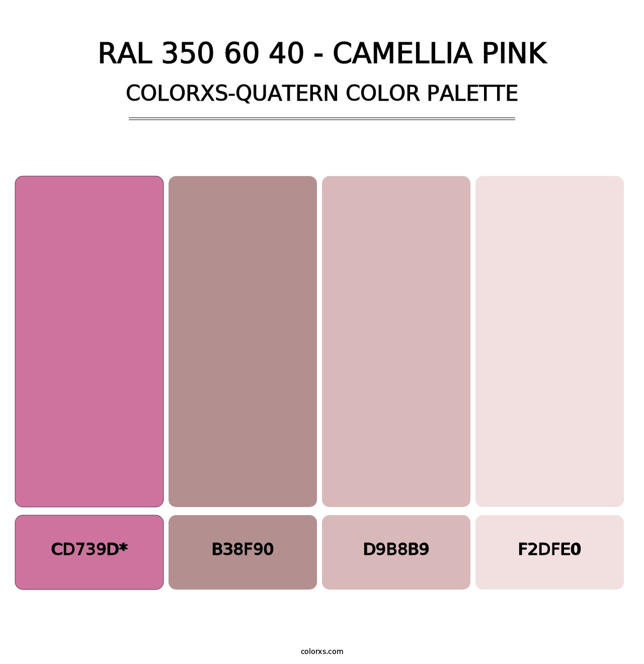 RAL 350 60 40 - Camellia Pink - Colorxs Quad Palette