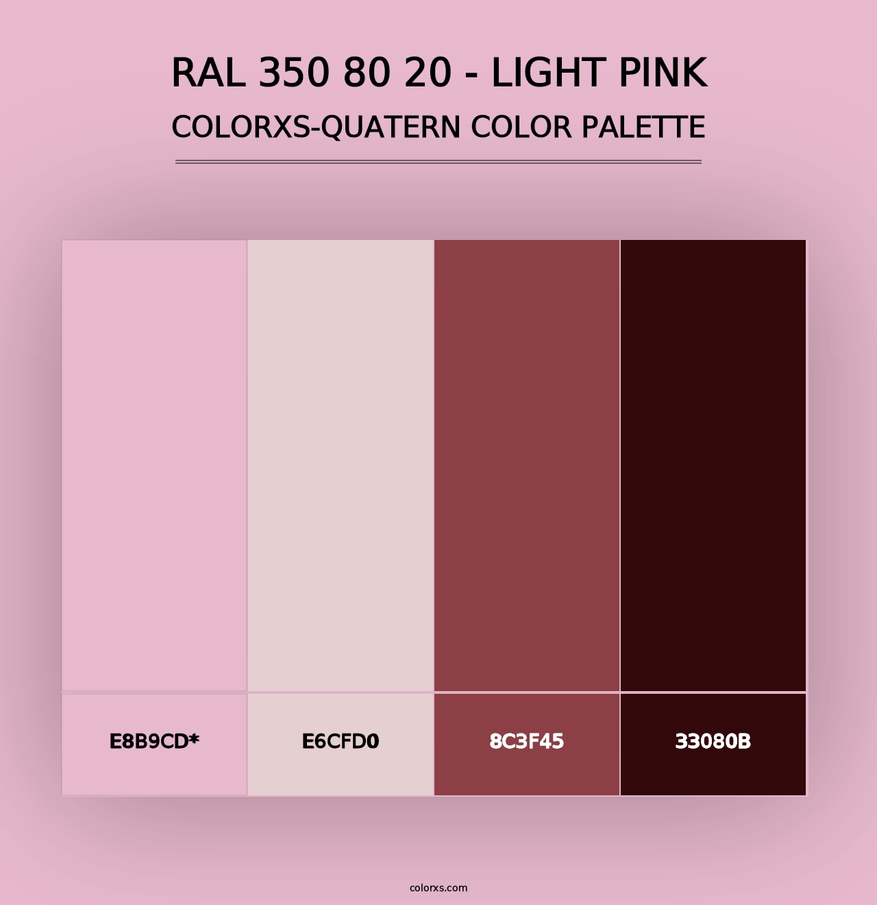 RAL 350 80 20 - Light Pink - Colorxs Quad Palette