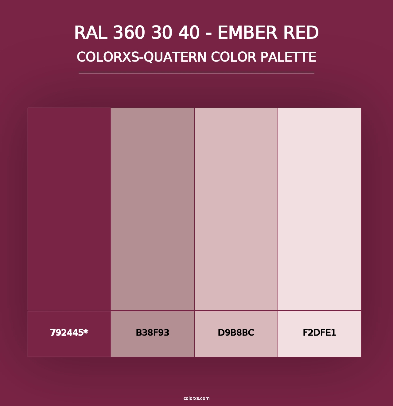 RAL 360 30 40 - Ember Red - Colorxs Quad Palette