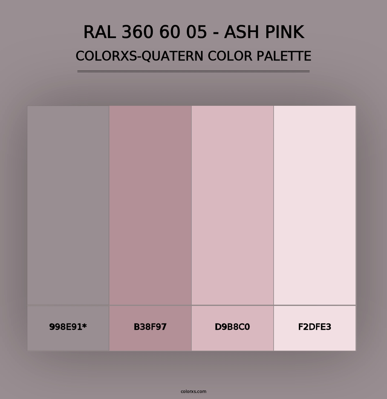 RAL 360 60 05 - Ash Pink - Colorxs Quad Palette