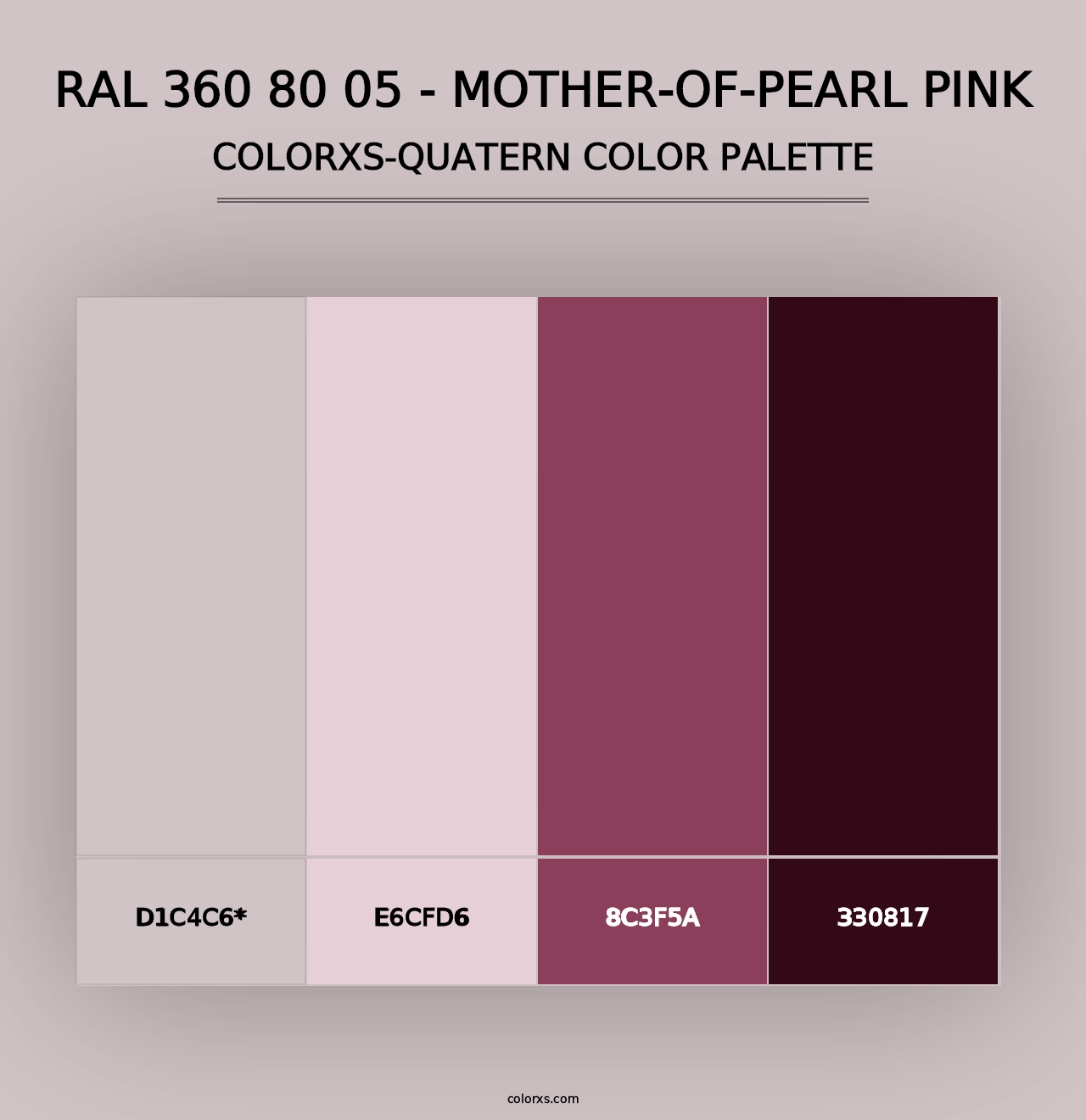 RAL 360 80 05 - Mother-Of-Pearl Pink - Colorxs Quad Palette