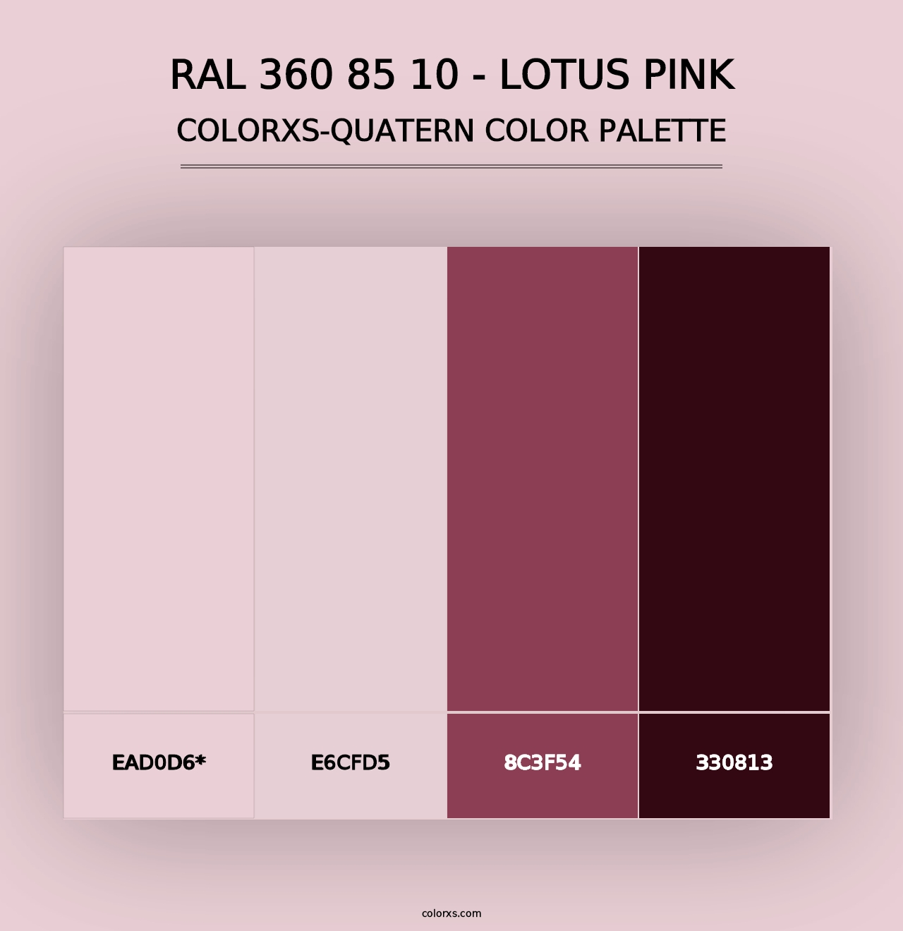 RAL 360 85 10 - Lotus Pink - Colorxs Quad Palette